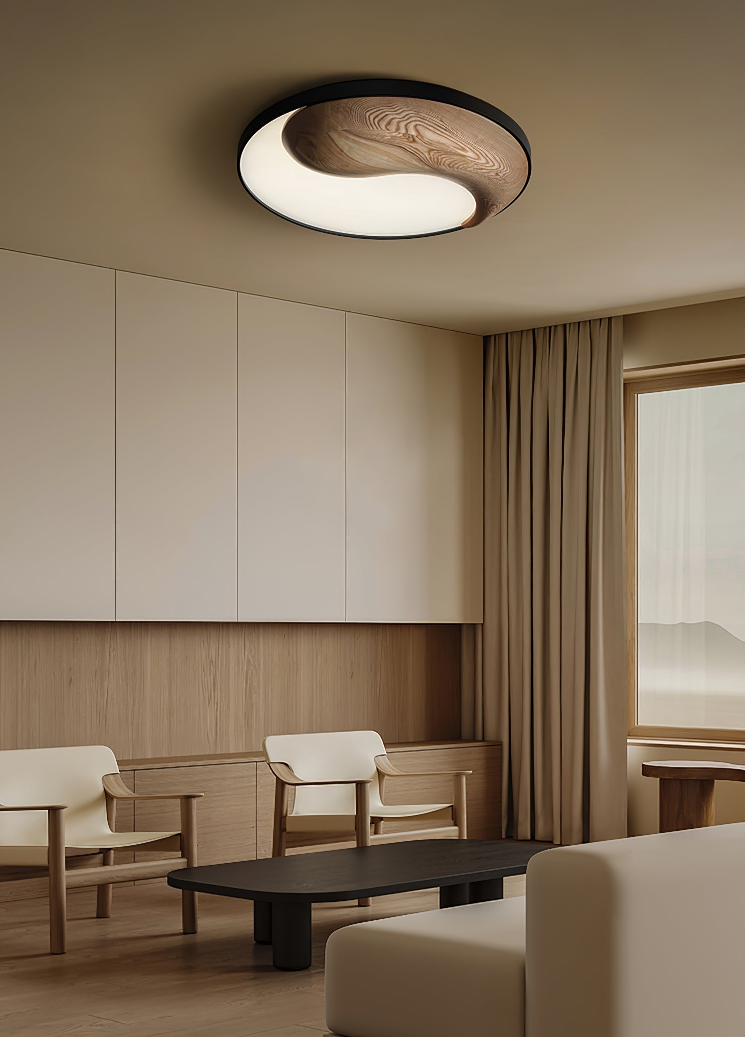 Ivelor Modern Minimalist Balance Wood Ceiling Light-Neutral Decor