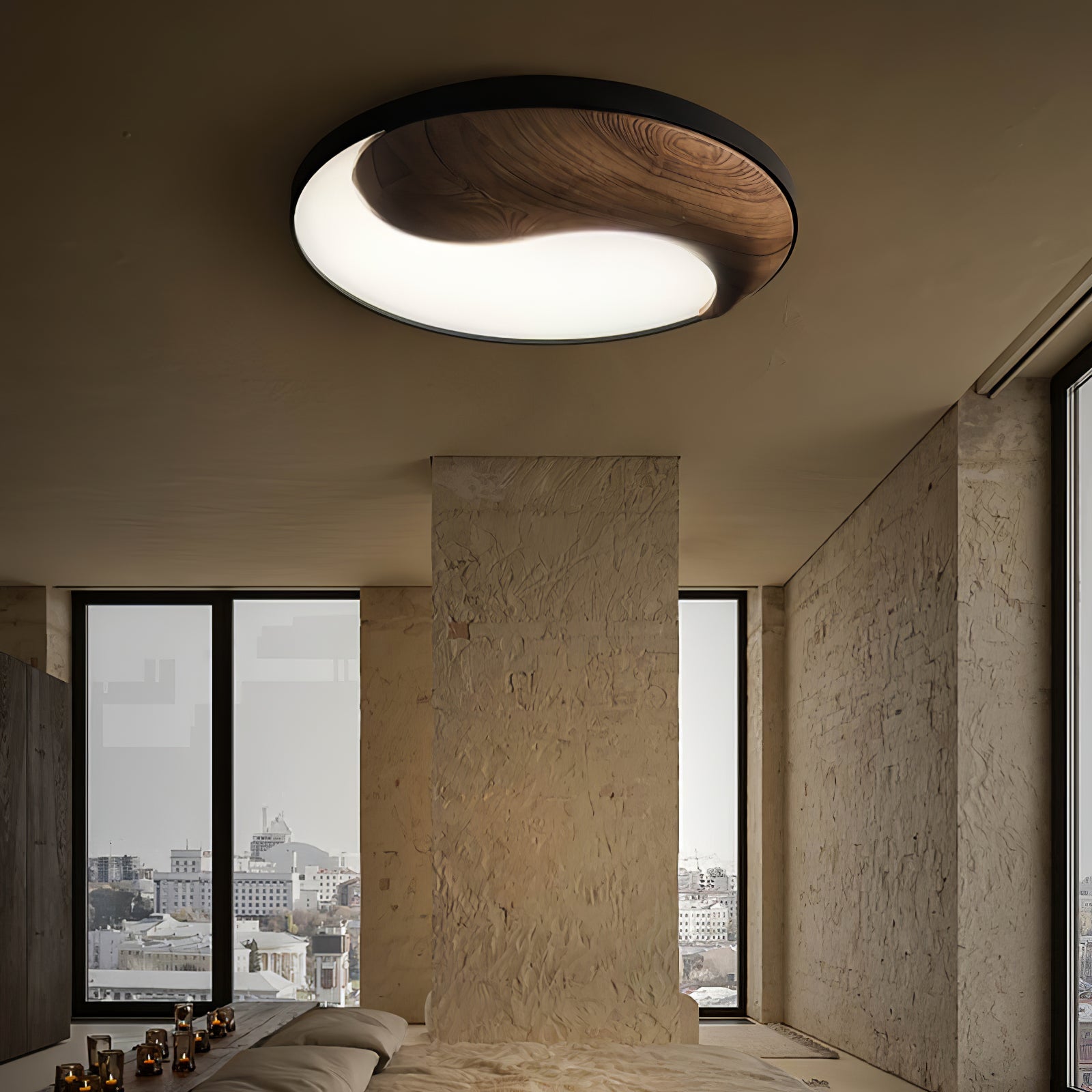 Ivelor Modern Minimalist Balance Wood Ceiling Light-Neutral Decor