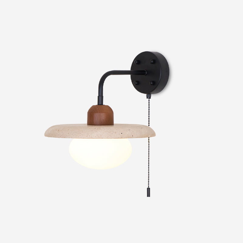 Solaro  Travertine Wall Light Pull Chain Switch