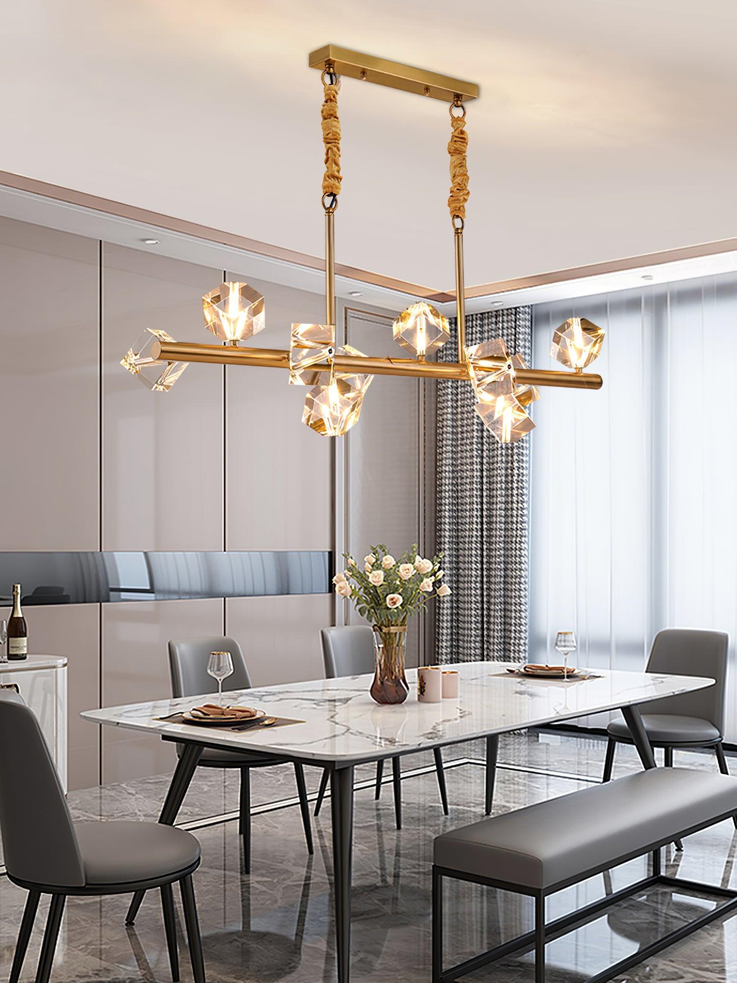 Eurthiel Luxe Crystal Pendant Light-Neutral Decor