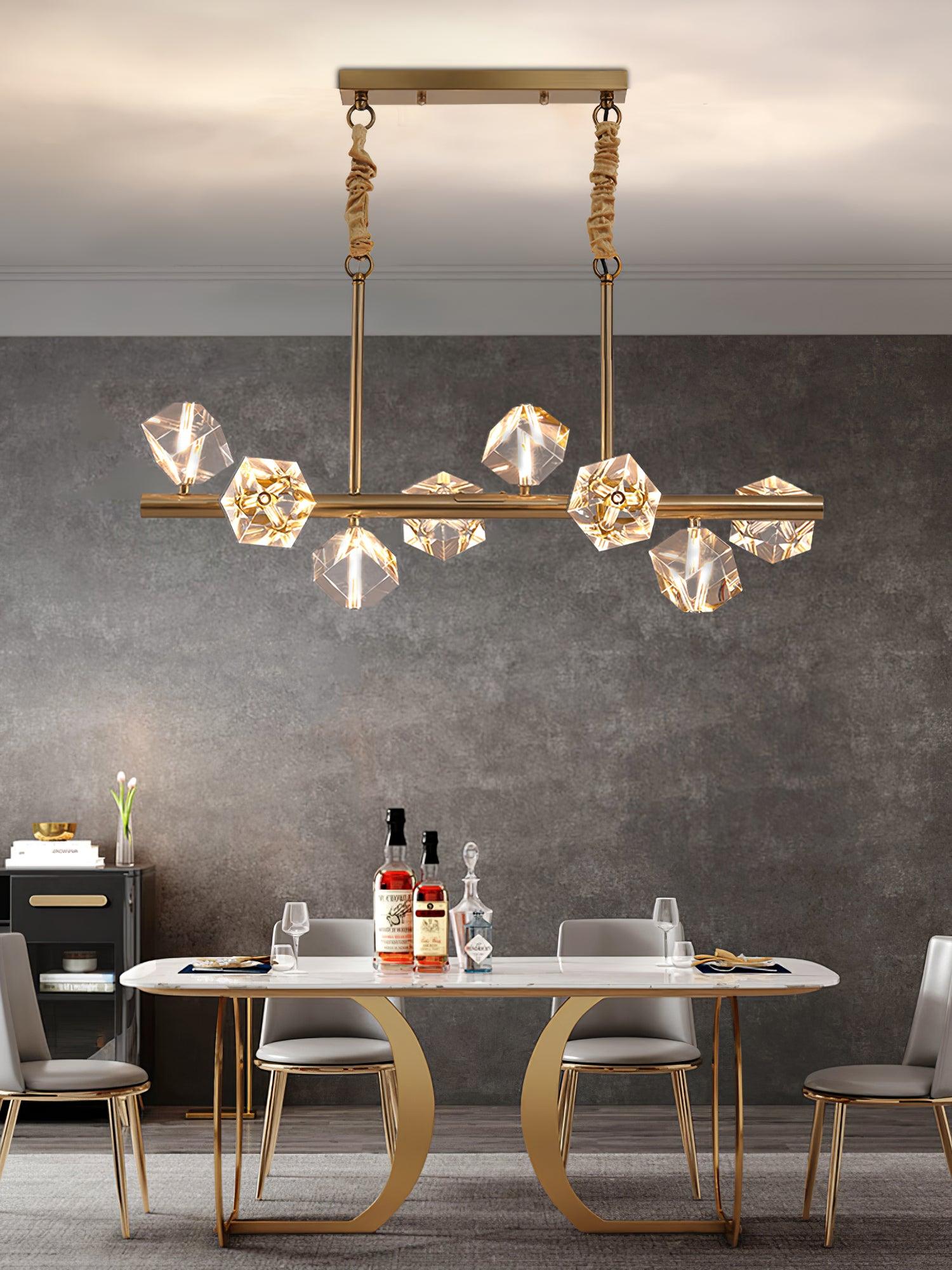 Eurthiel Luxe Crystal Pendant Light-Neutral Decor