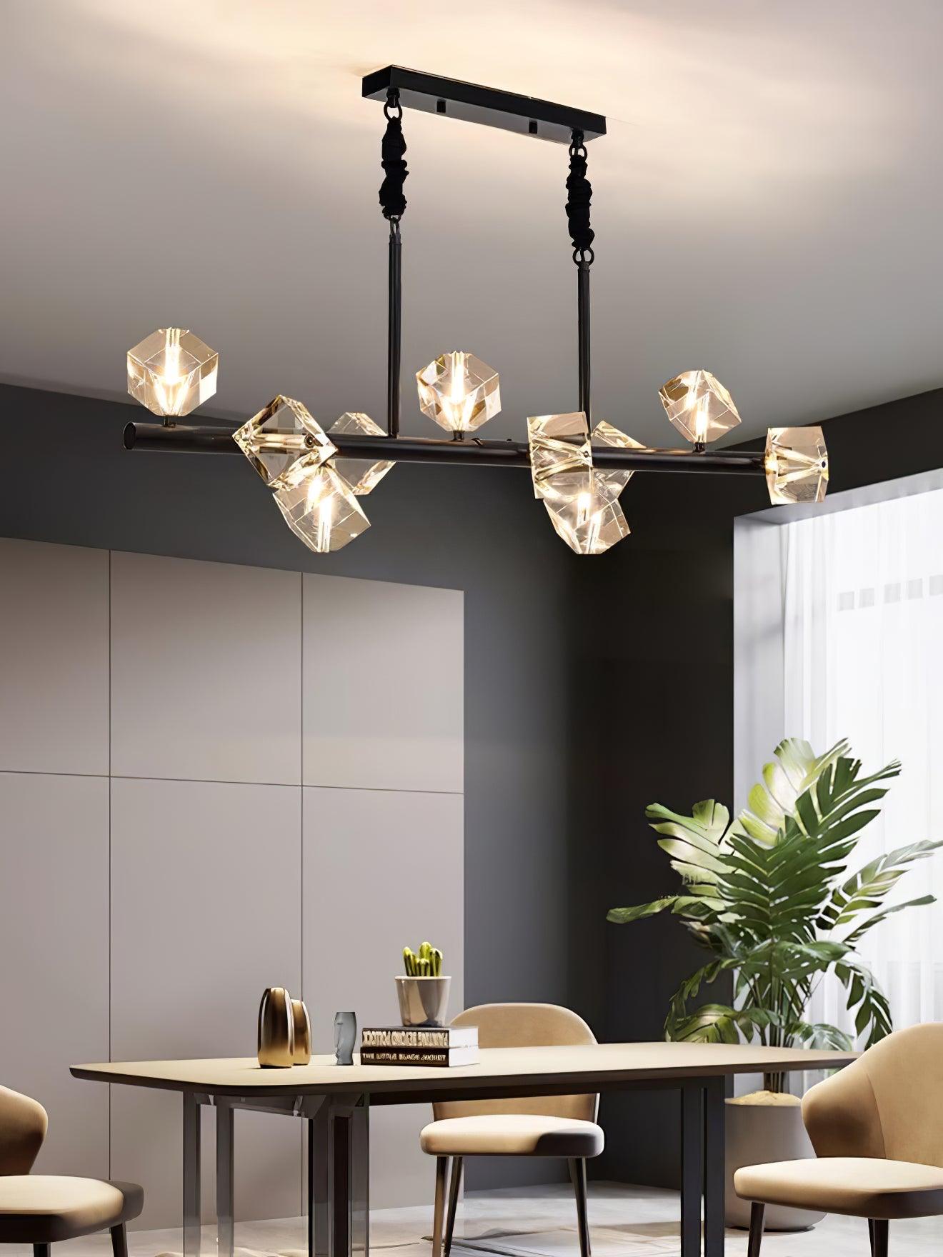 Eurthiel Luxe Crystal Pendant Light-Neutral Decor