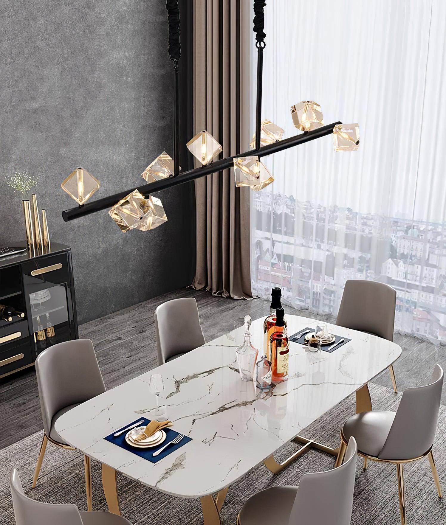 Eurthiel Luxe Crystal Pendant Light-Neutral Decor