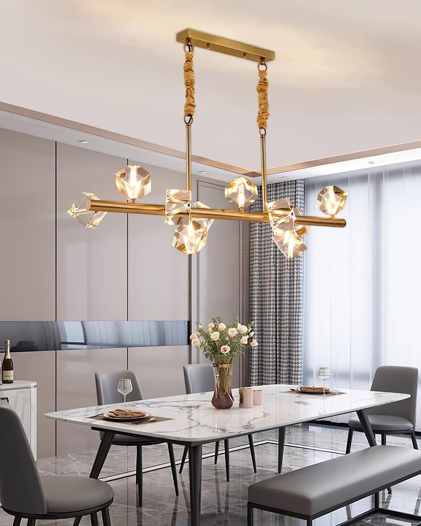 Eurthiel Luxe Crystal Pendant Light-Neutral Decor
