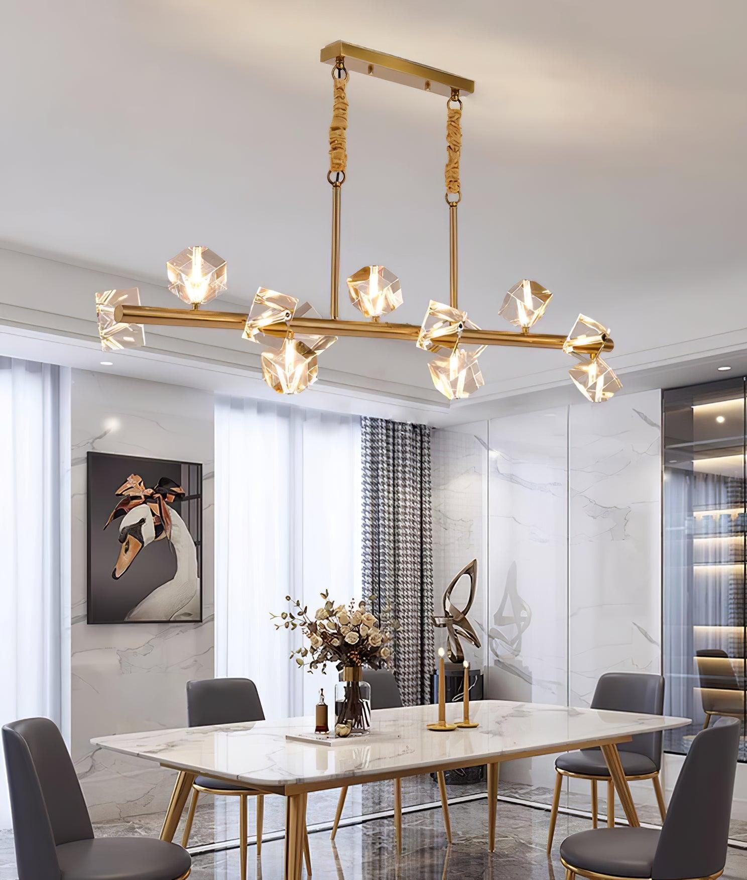 Eurthiel Luxe Crystal Pendant Light-Neutral Decor
