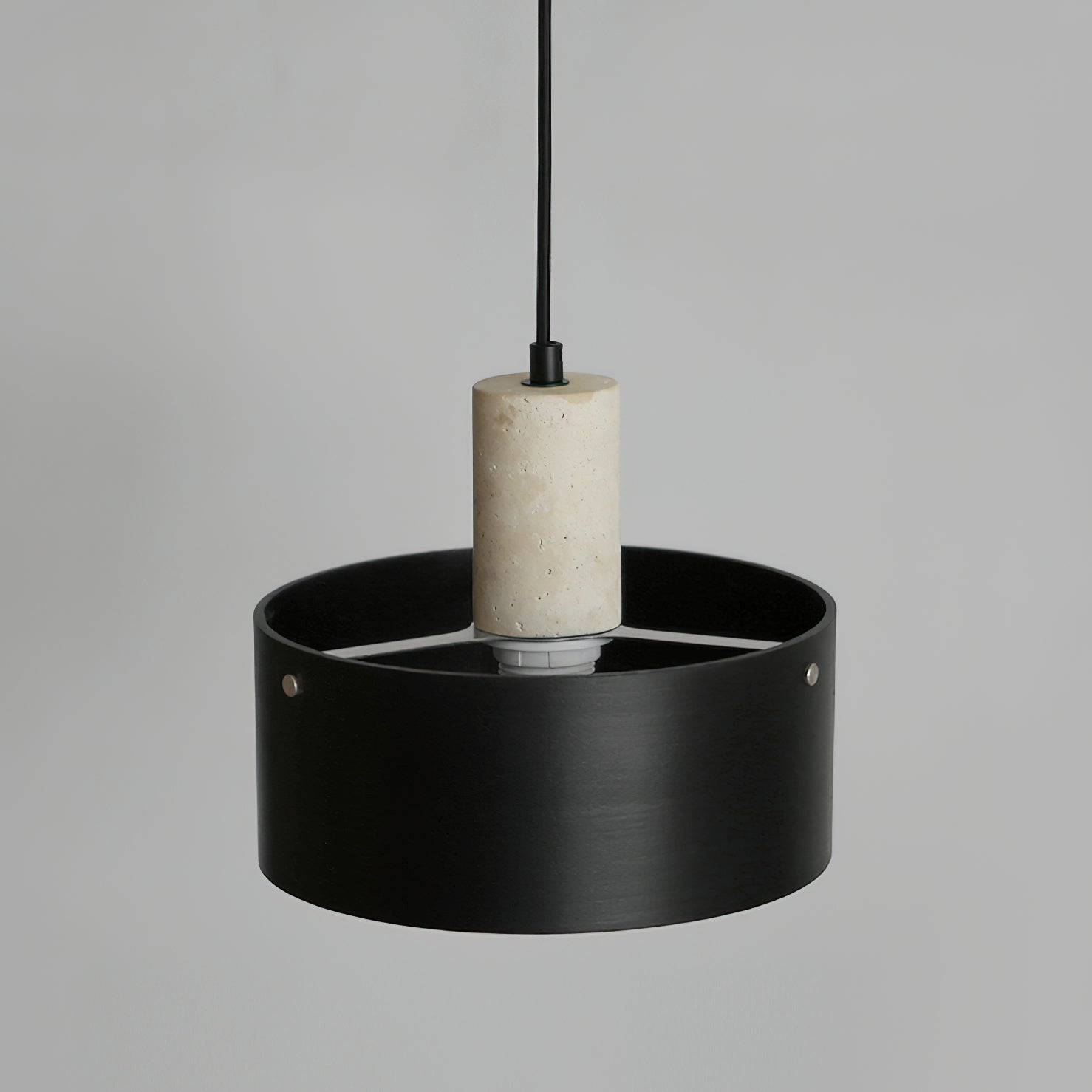 Interior view of the Tako Pendant Lamp showing the E26/E27 bulb base.