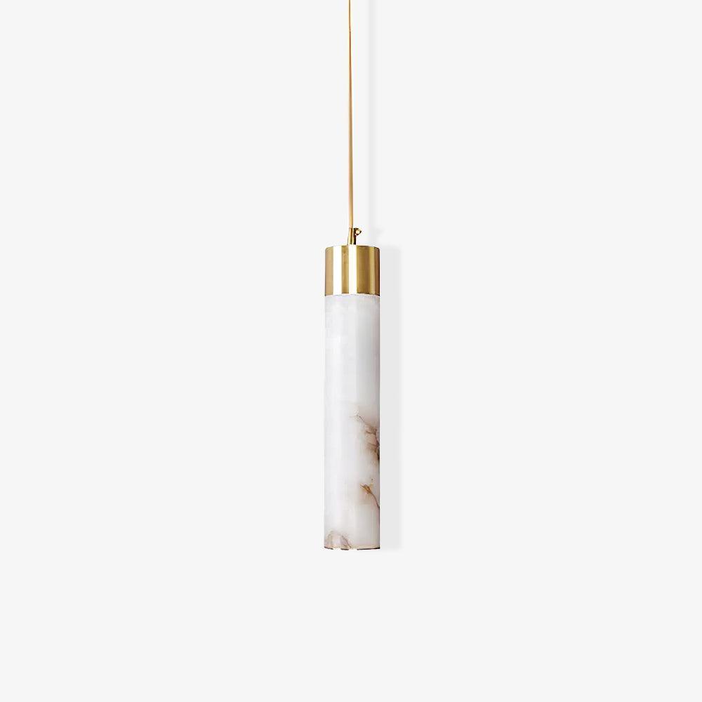 Rin Cylinder Alabaster Pendant Light-Neutral Decor