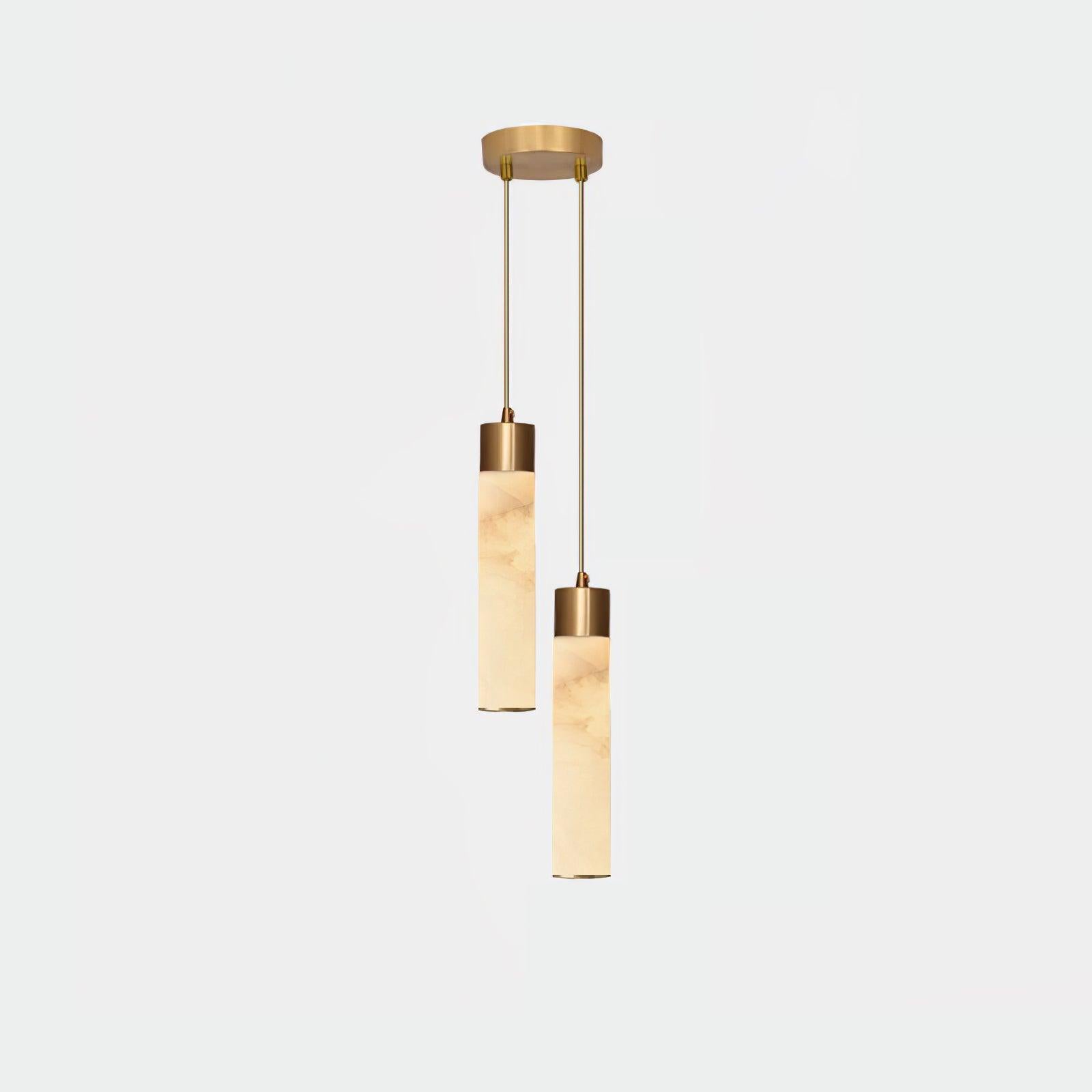 Rin Cylinder Alabaster Pendant Light-Neutral Decor