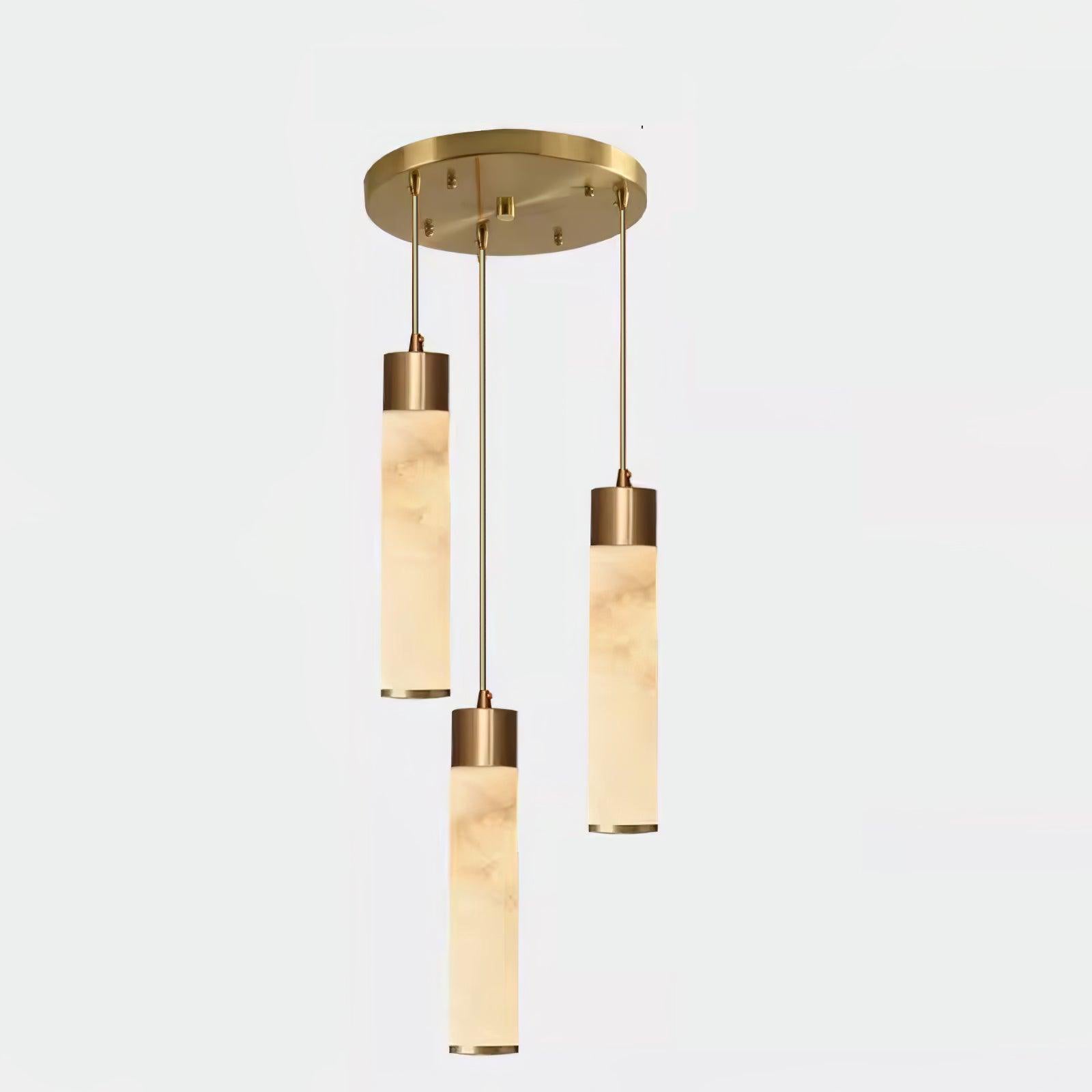 Rin Cylinder Alabaster Pendant Light-Neutral Decor