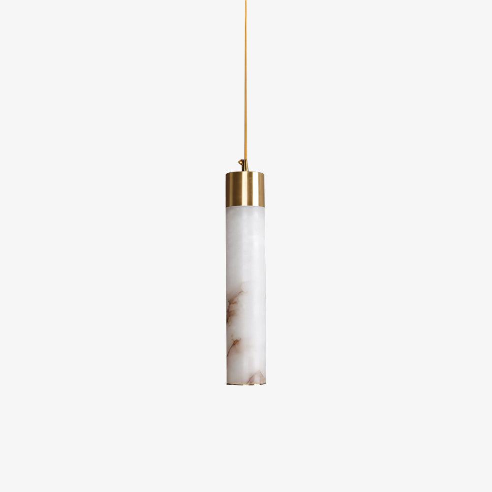 Rin Cylinder Alabaster Pendant Light-Neutral Decor