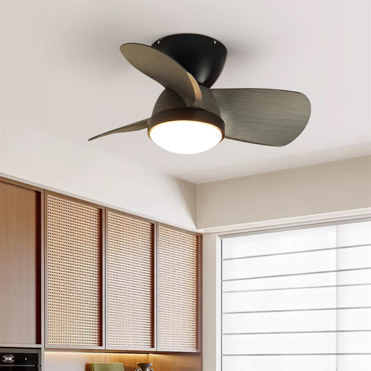 Jaslen Modern Wood Ceiling Fan Light-Neutral Decor