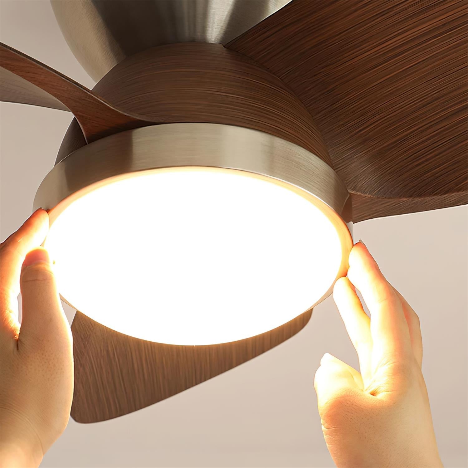 Jaslen Modern Wood Ceiling Fan Light-Neutral Decor