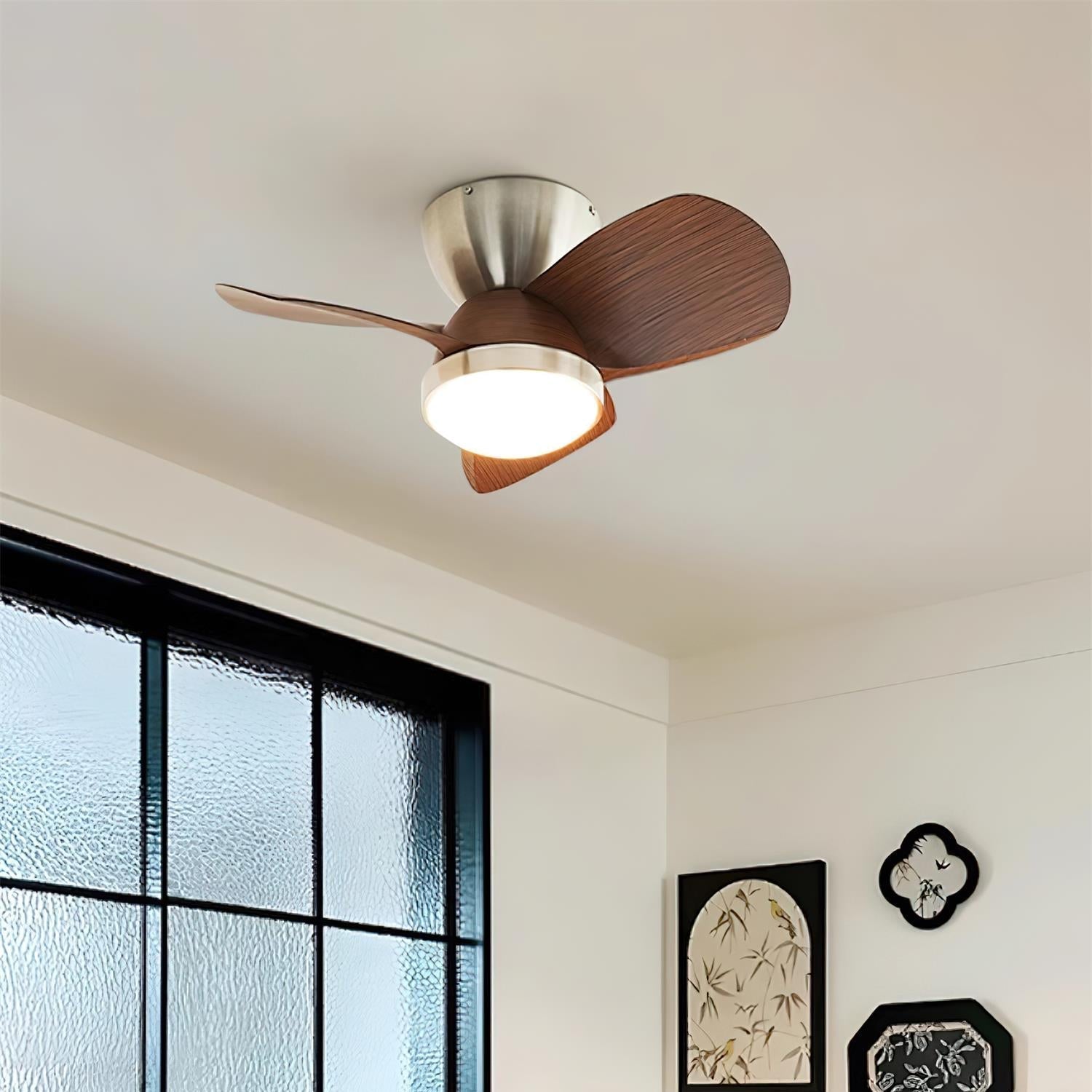 Jaslen Modern Wood Ceiling Fan Light-Neutral Decor