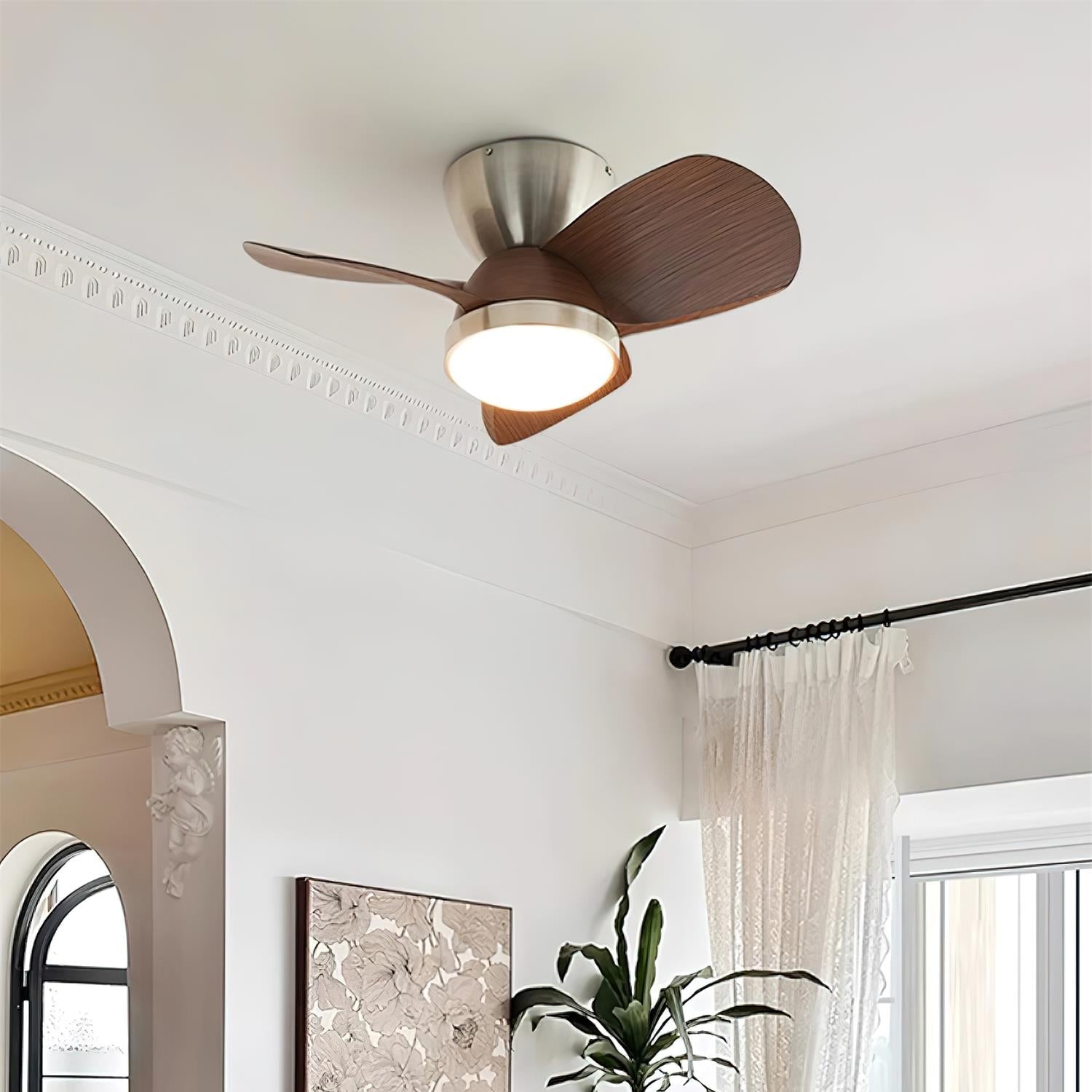 Jaslen Modern Wood Ceiling Fan Light-Neutral Decor