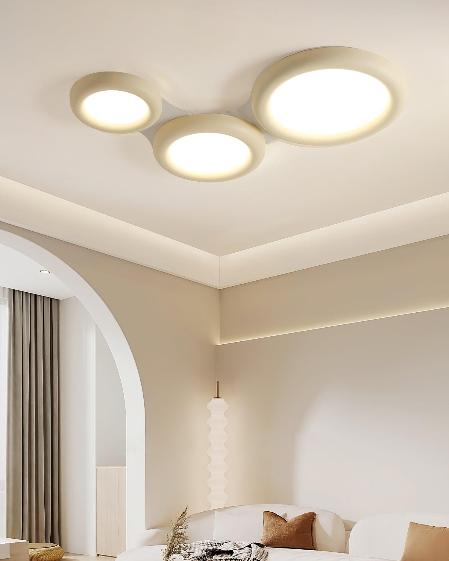 Ceiling Light Beige Flush Mount with Canopy Minimalist