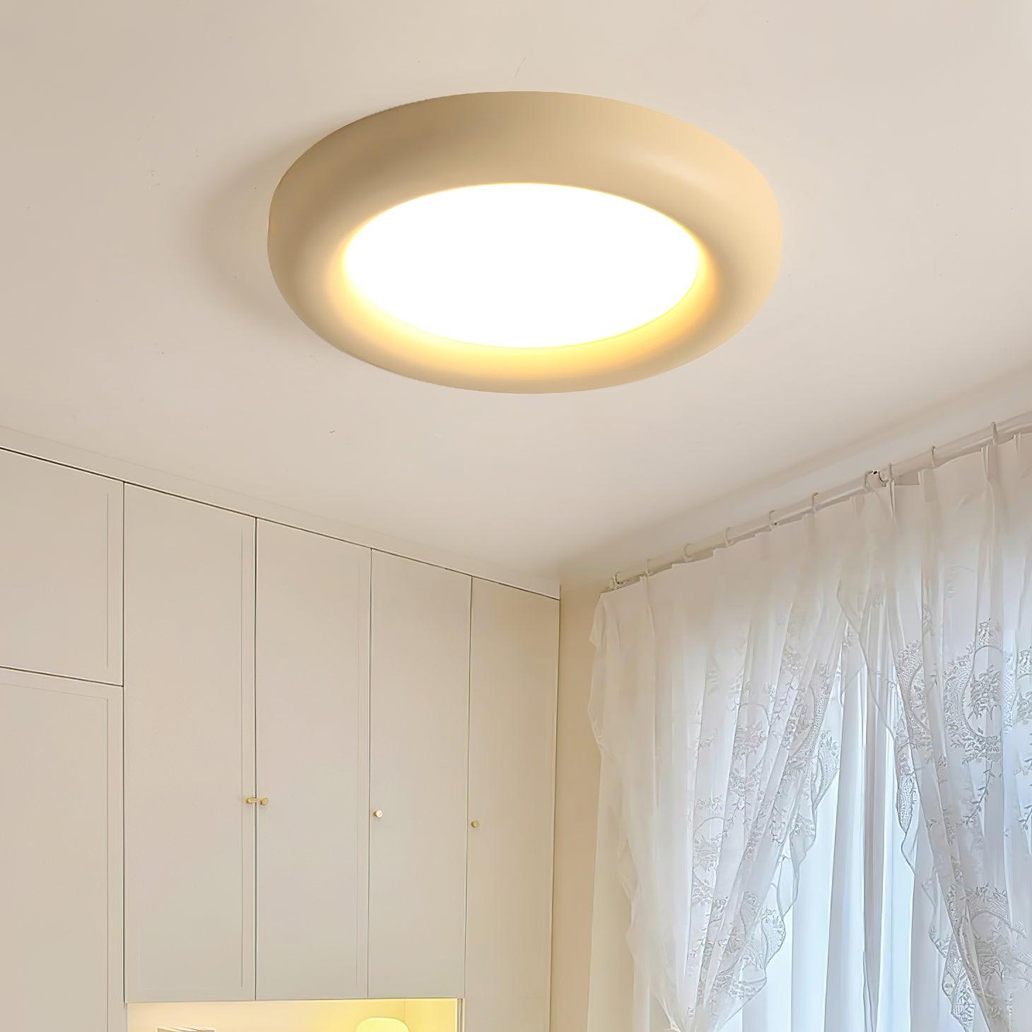 Ceiling Light Beige Flush Mount with Canopy Minimalist