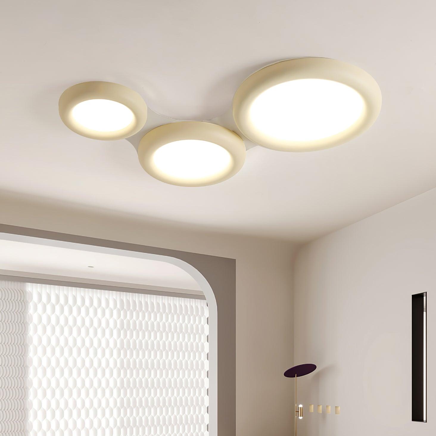 Ceiling Light Beige Flush Mount with Canopy Minimalist
