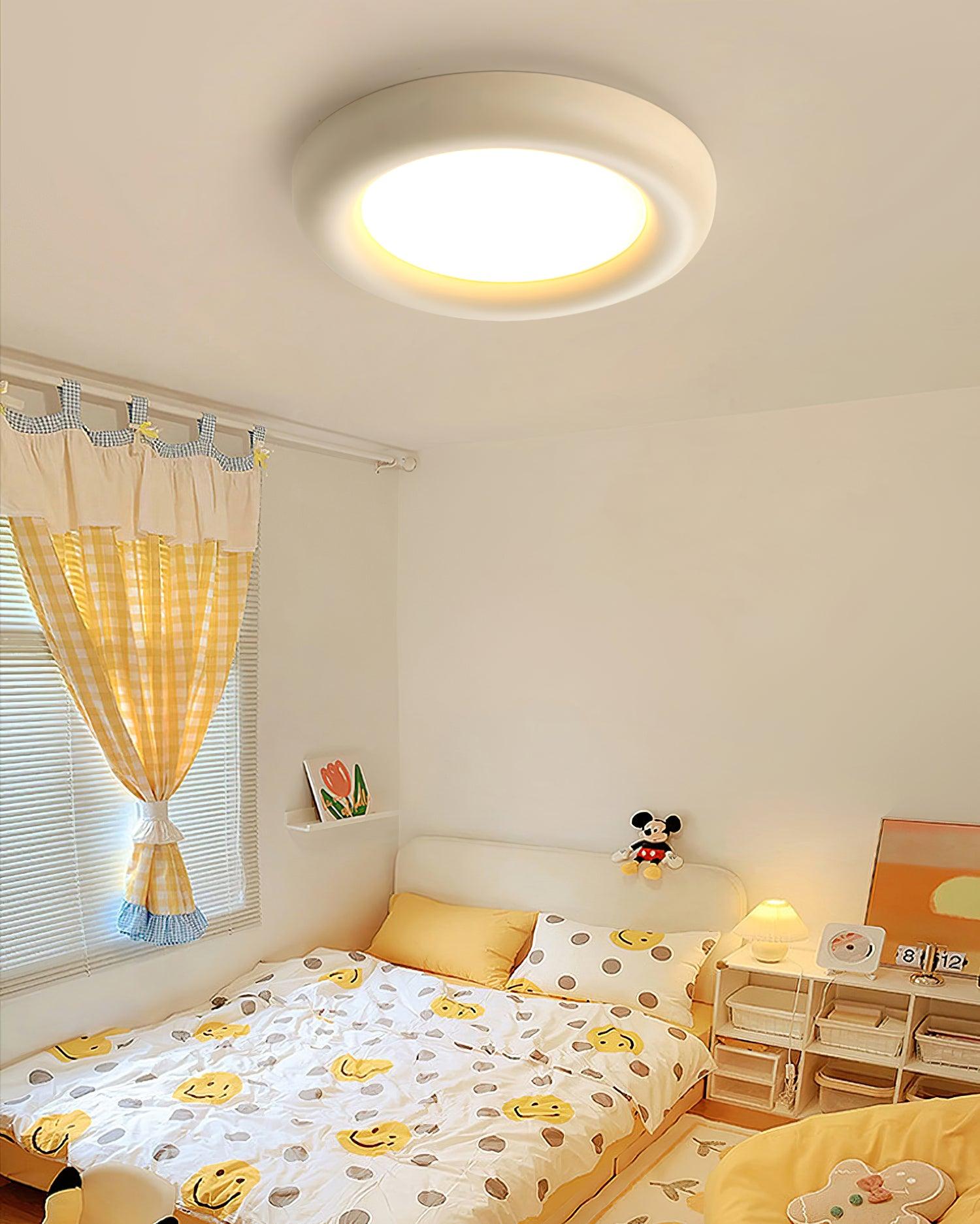 Ceiling Light Beige Flush Mount with Canopy Minimalist