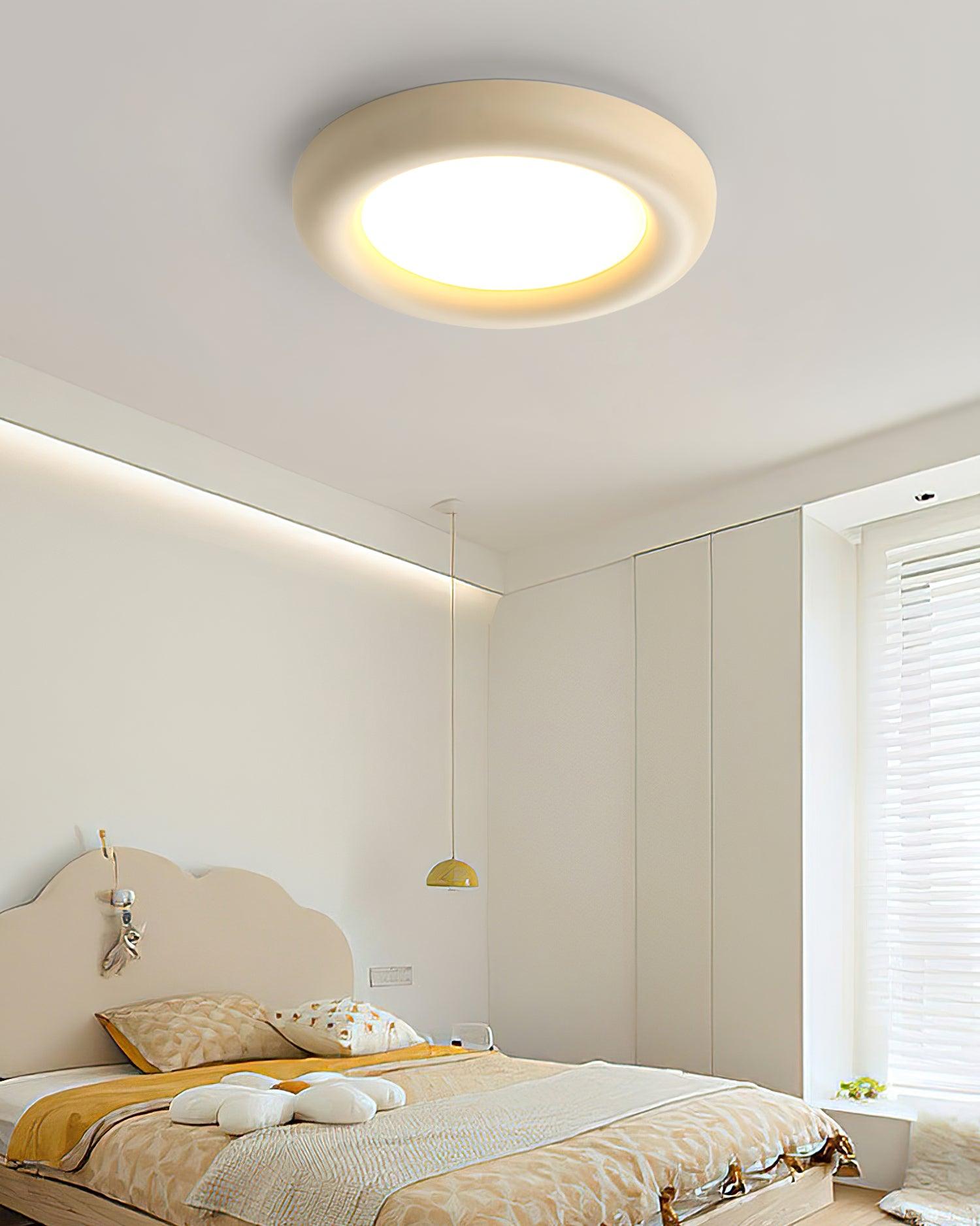 Ceiling Light Beige Flush Mount with Canopy Minimalist