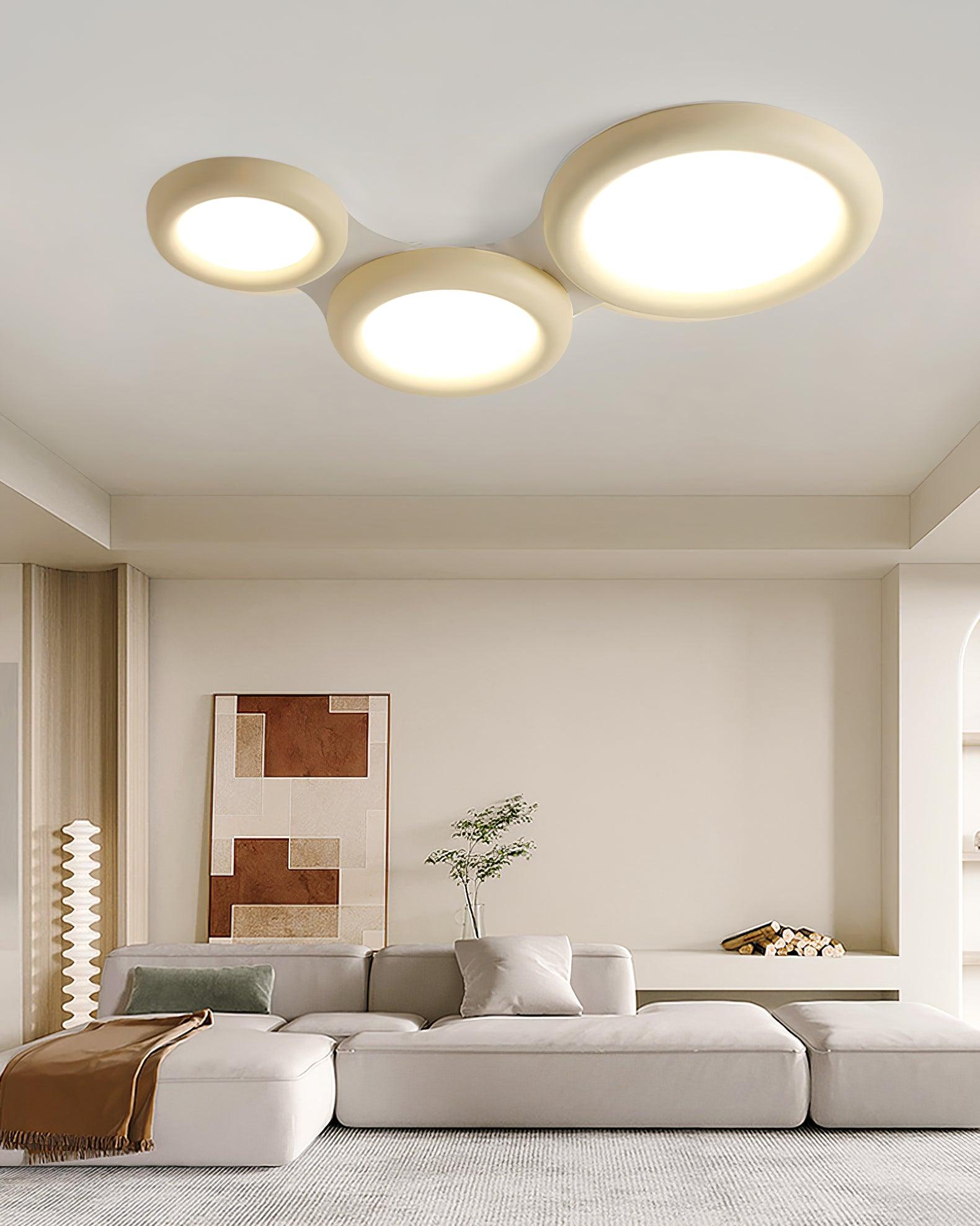 Ceiling Light Beige Flush Mount with Canopy Minimalist
