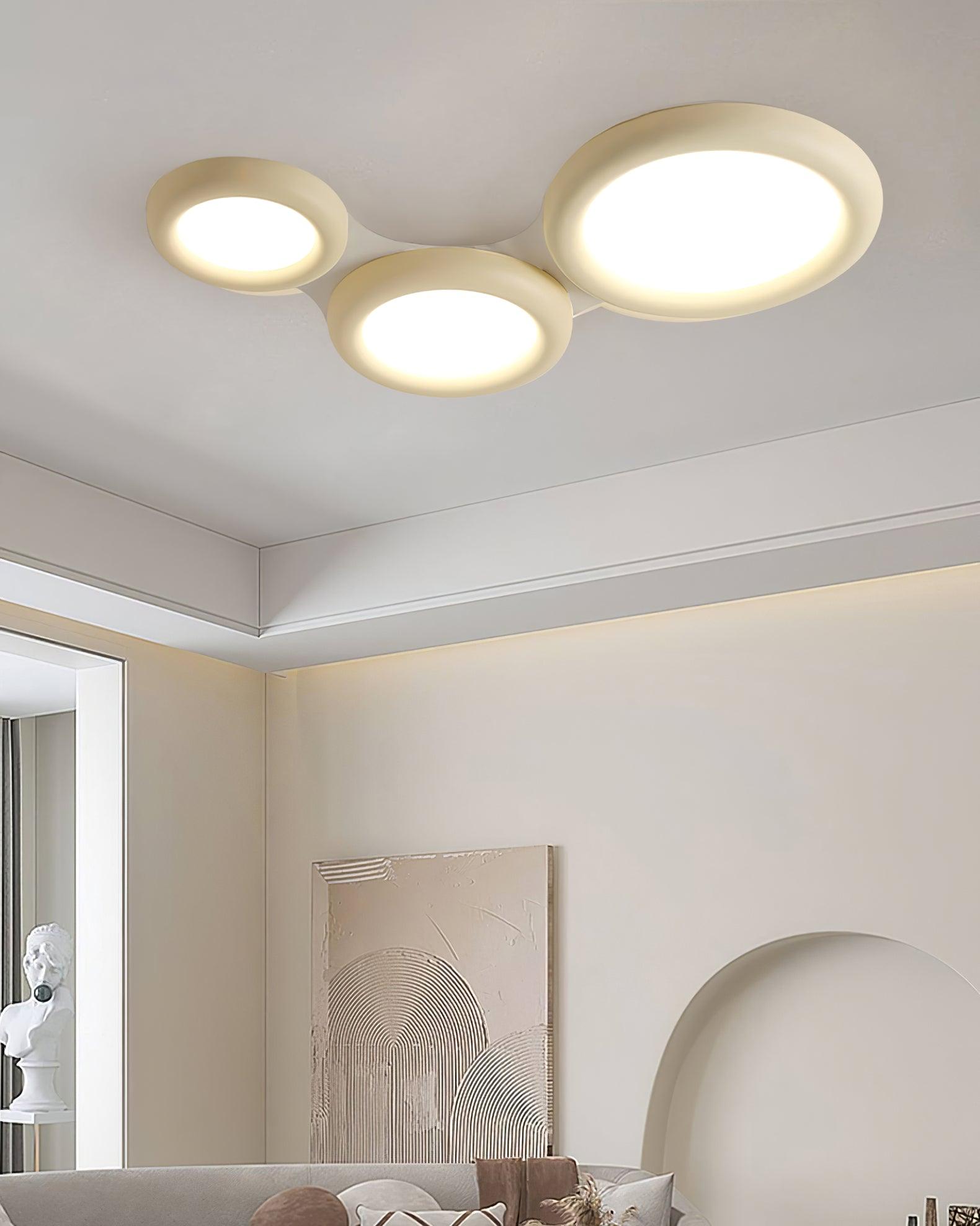 Ceiling Light Beige Flush Mount with Canopy Minimalist