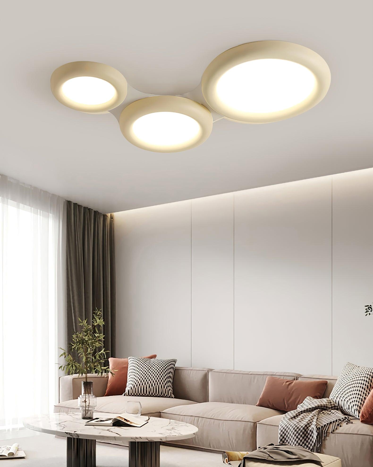 Ceiling Light Beige Flush Mount with Canopy Minimalist