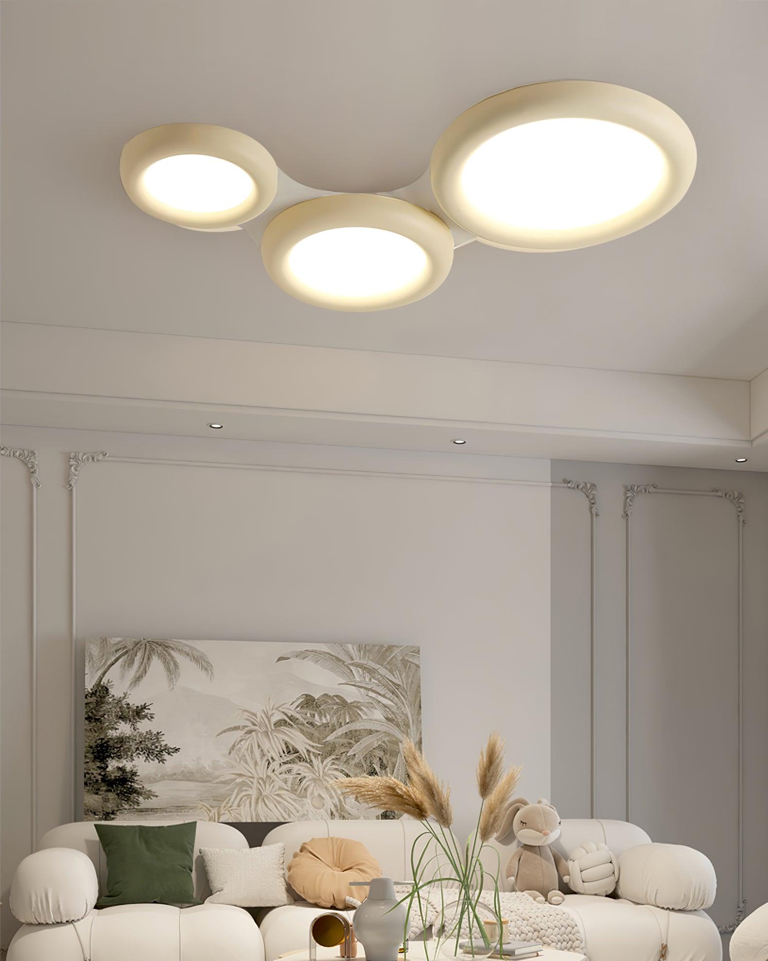 Ceiling Light Beige Flush Mount with Canopy Minimalist