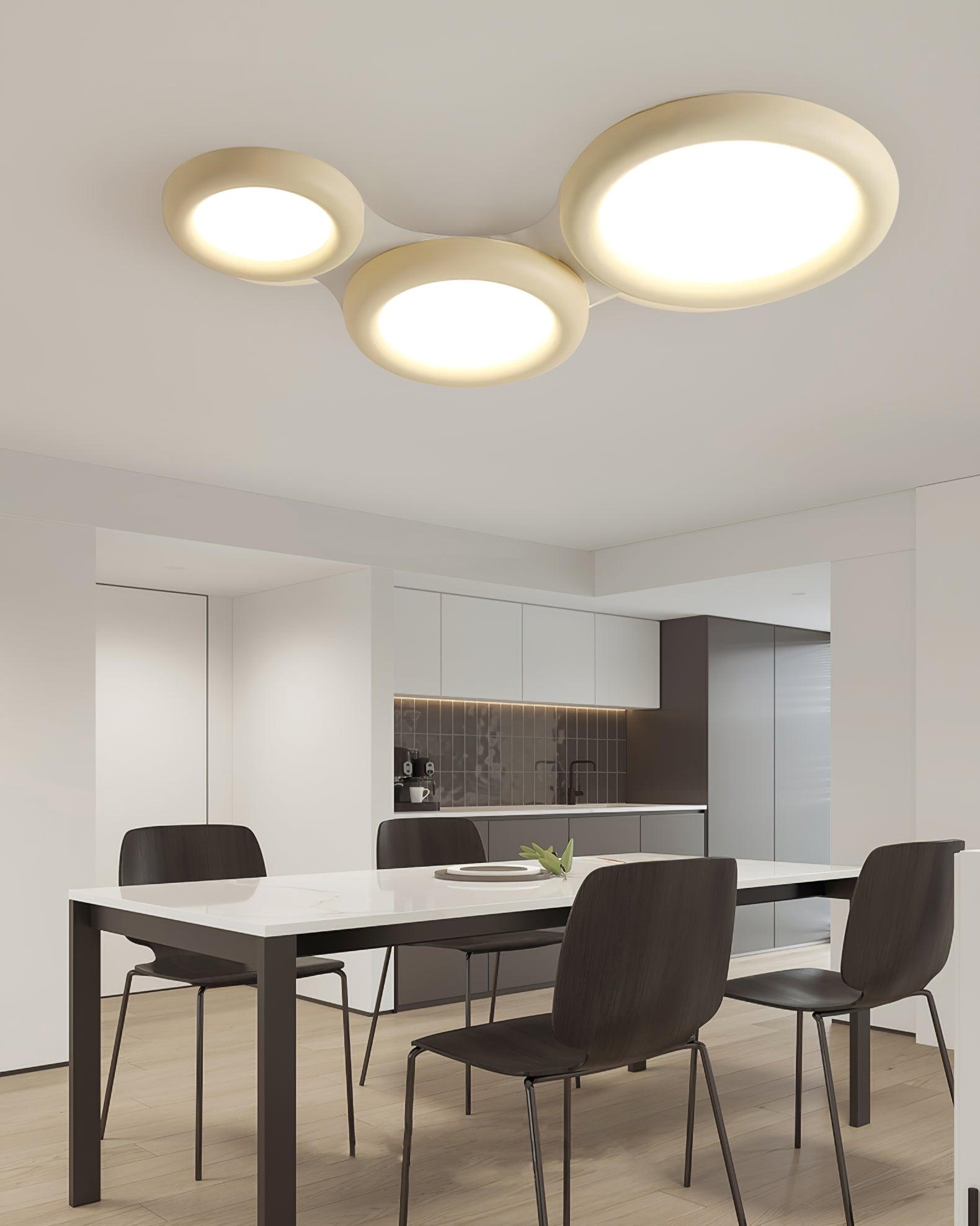 Ceiling Light Beige Flush Mount with Canopy Minimalist