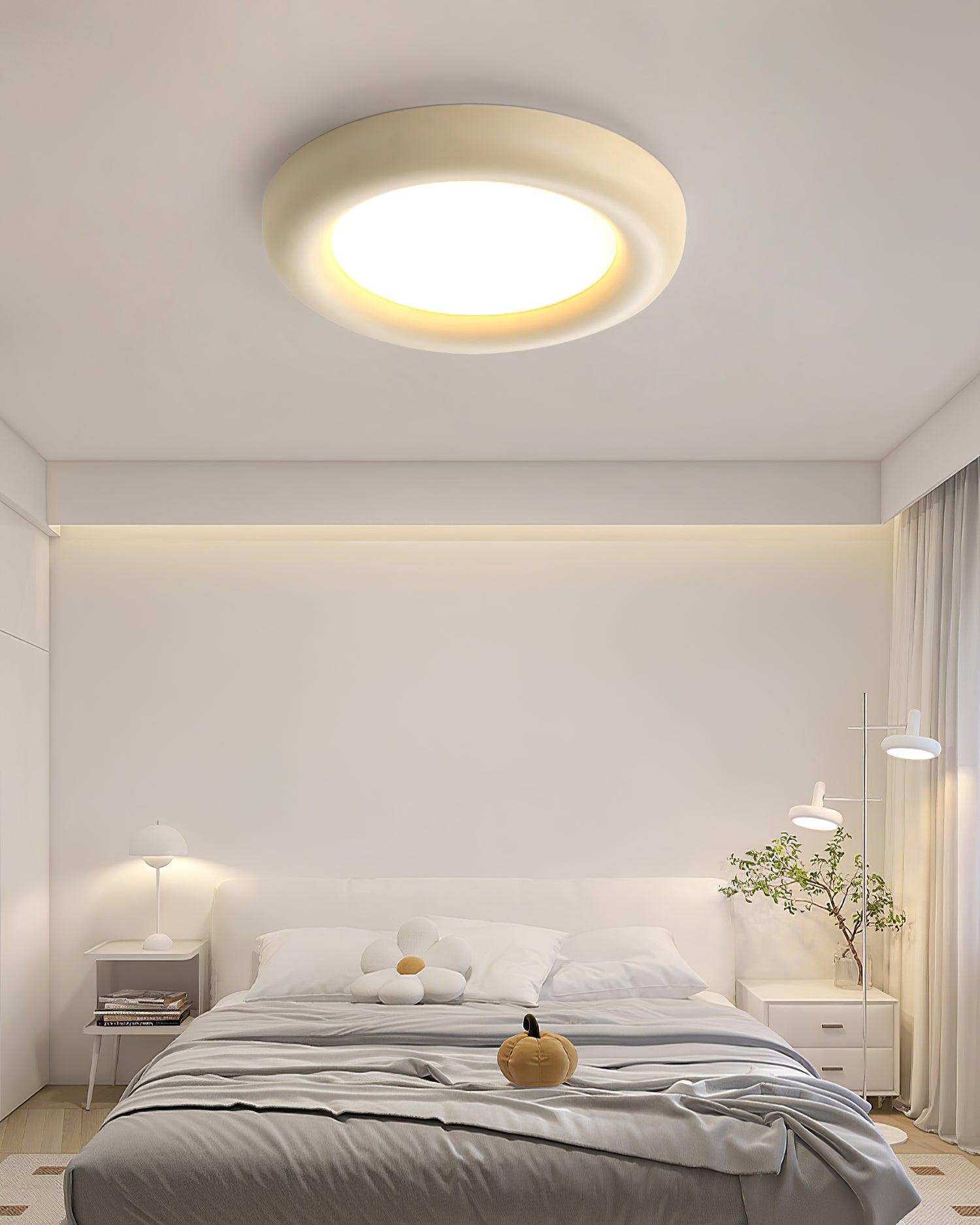 Ceiling Light Beige Flush Mount with Canopy Minimalist