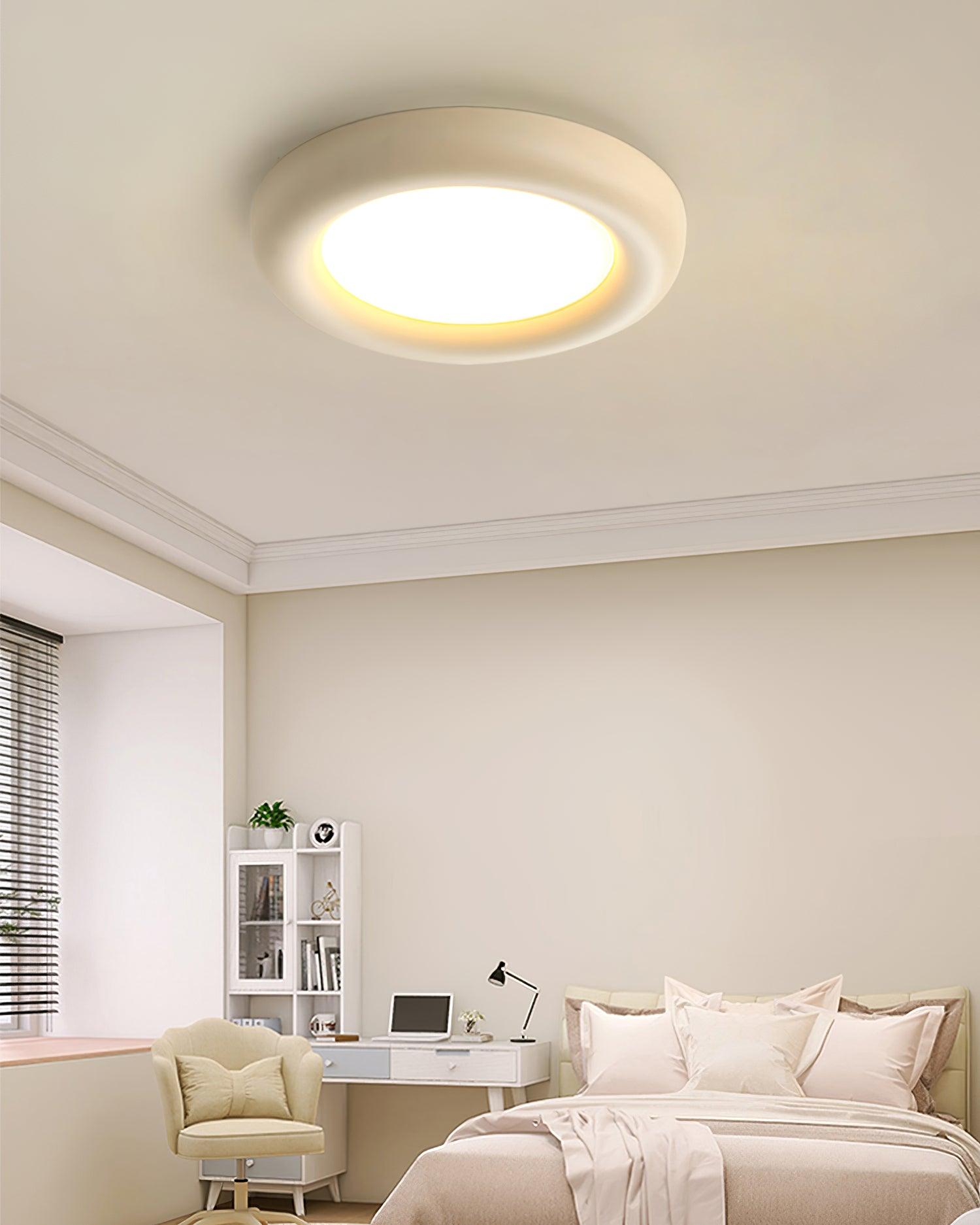 Ceiling Light Beige Flush Mount with Canopy Minimalist