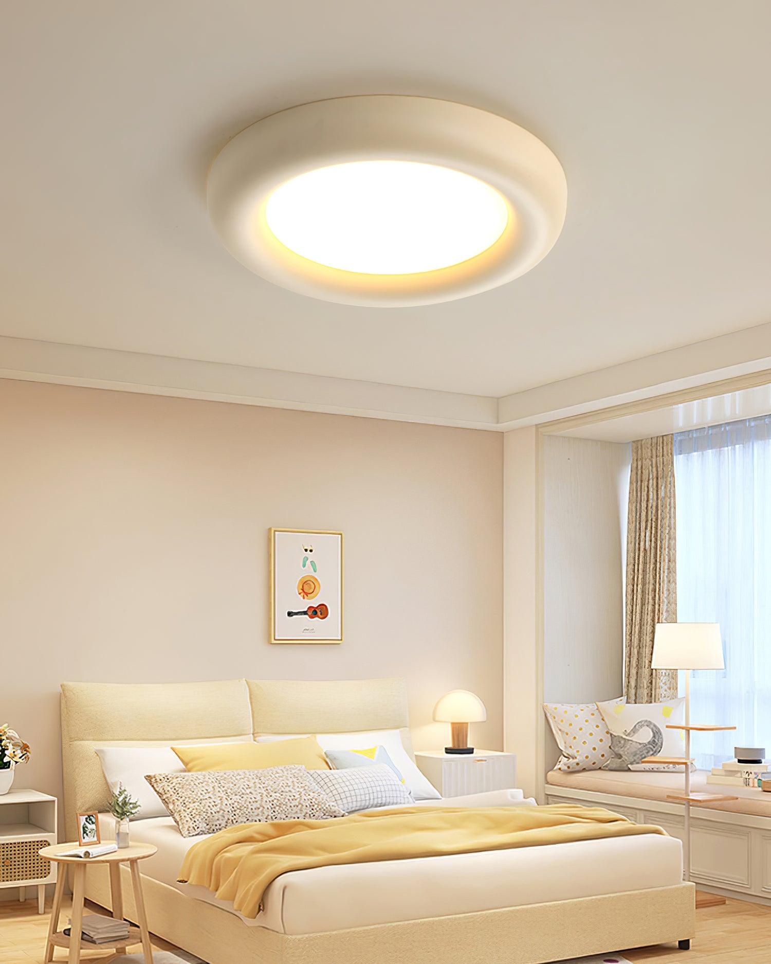 Ceiling Light Beige Flush Mount with Canopy Minimalist
