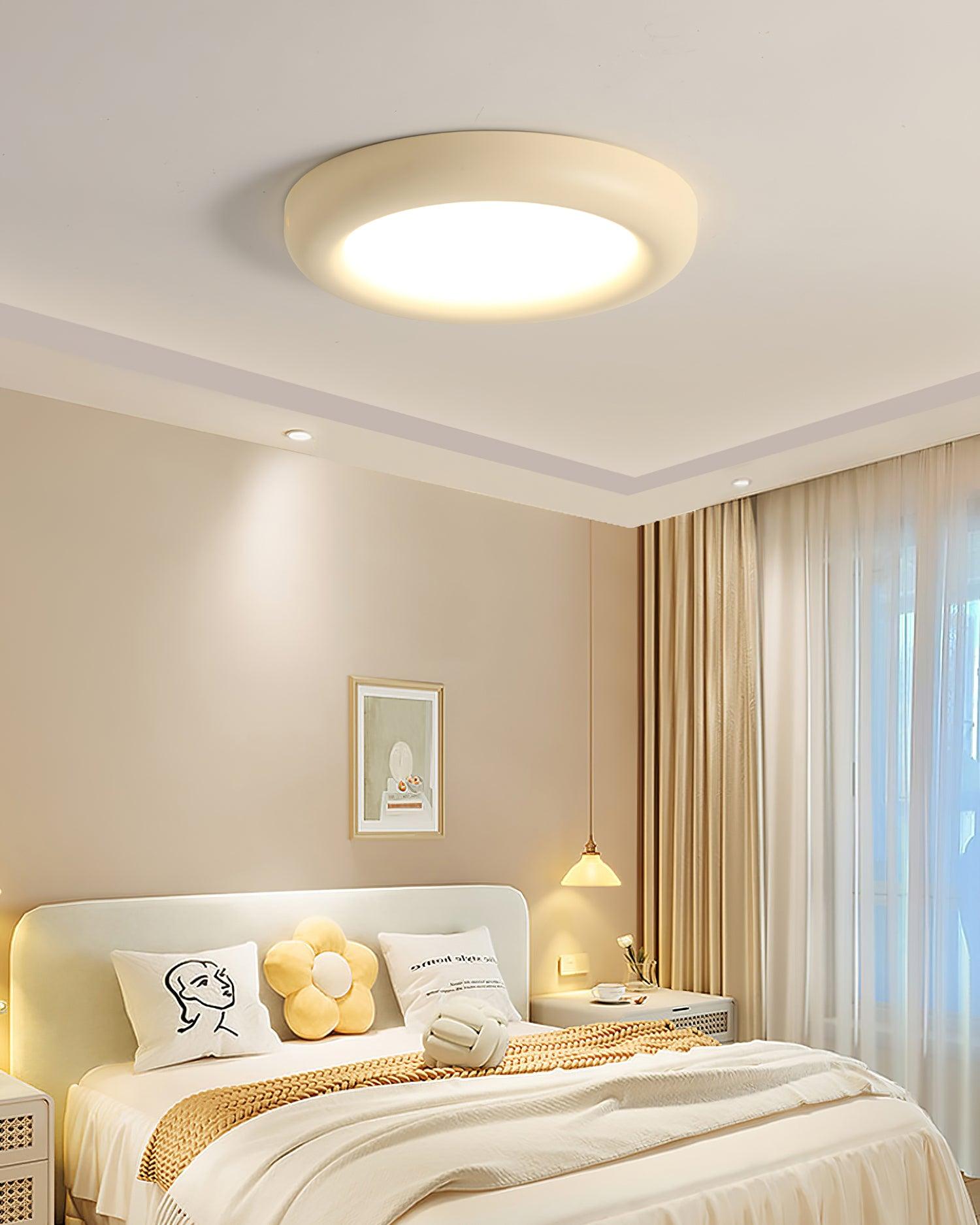 Ceiling Light Beige Flush Mount with Canopy Minimalist