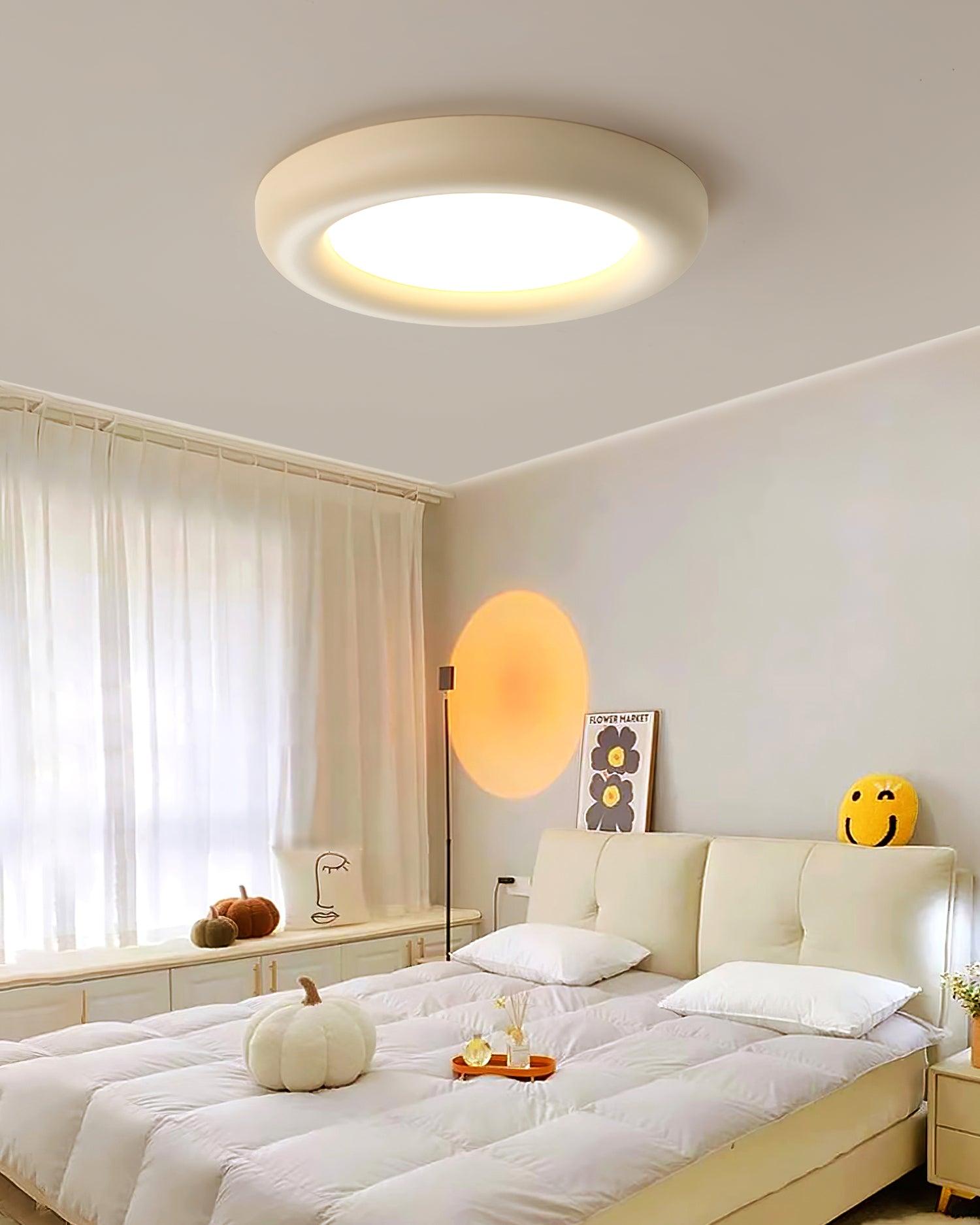 Ceiling Light Beige Flush Mount with Canopy Minimalist