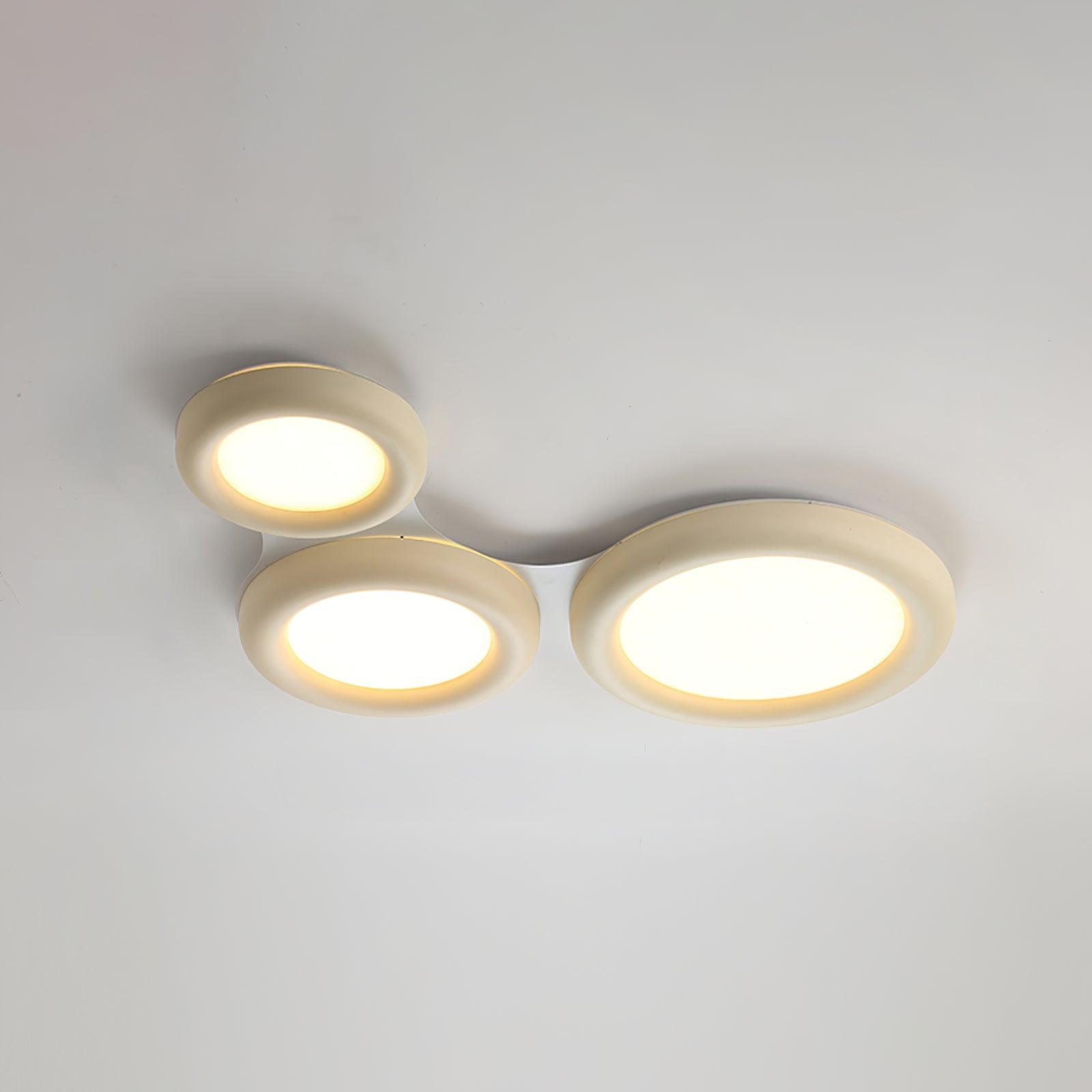 Ceiling Light Beige Flush Mount with Canopy Minimalist