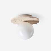 Evon Ceiling Light Travertine Glass-Neutral Decor