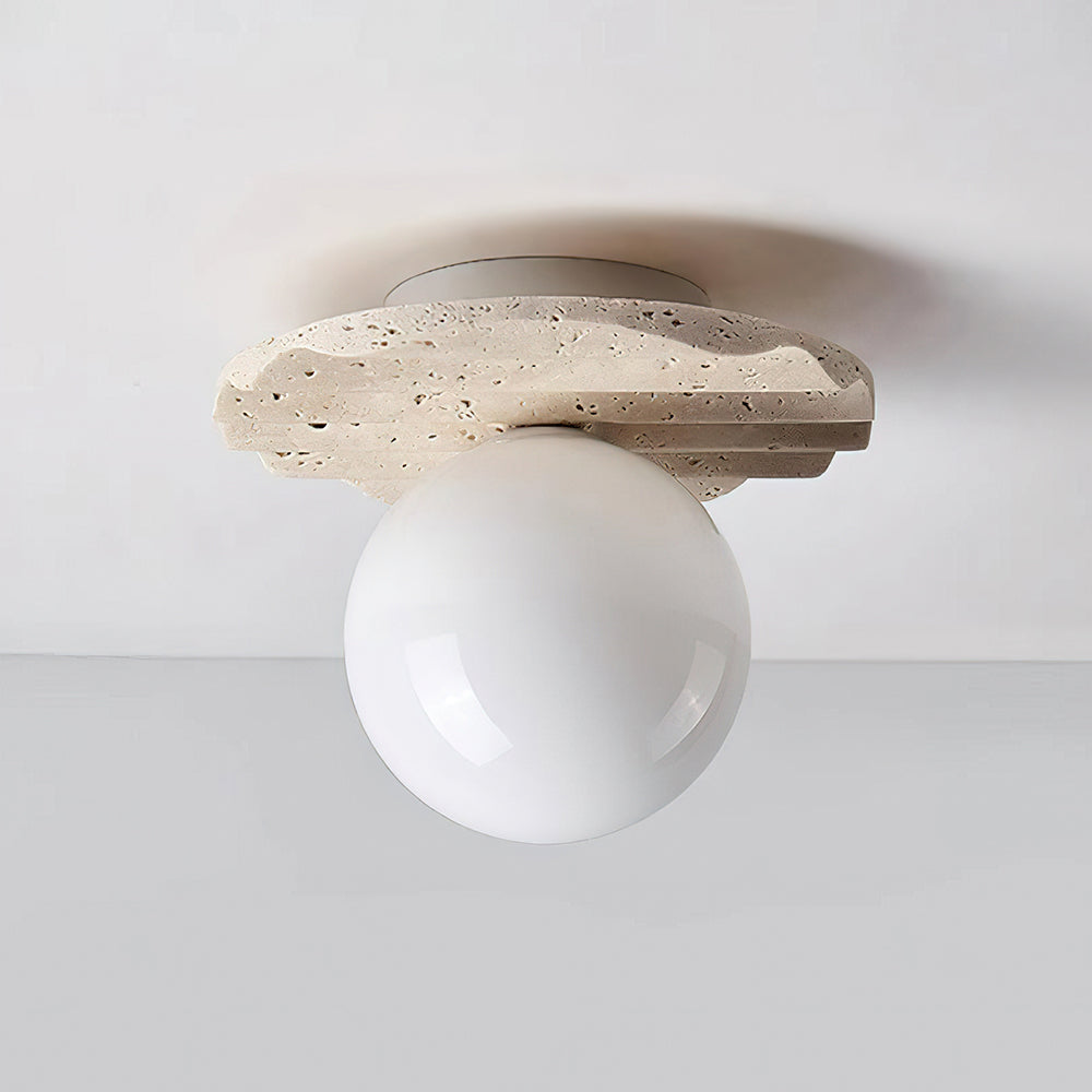 Evon Ceiling Light Travertine Glass-Neutral Decor