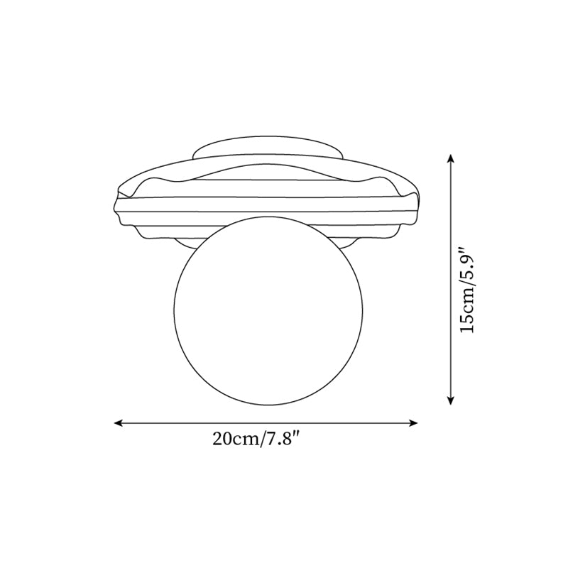 Ritta  Ceiling Light Travertine Glass