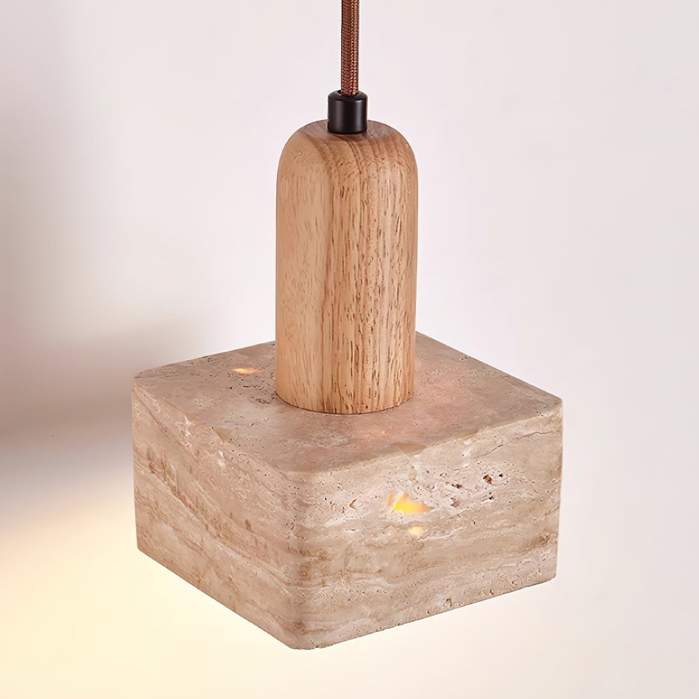 Ritta  Square Travertine Pendant Light