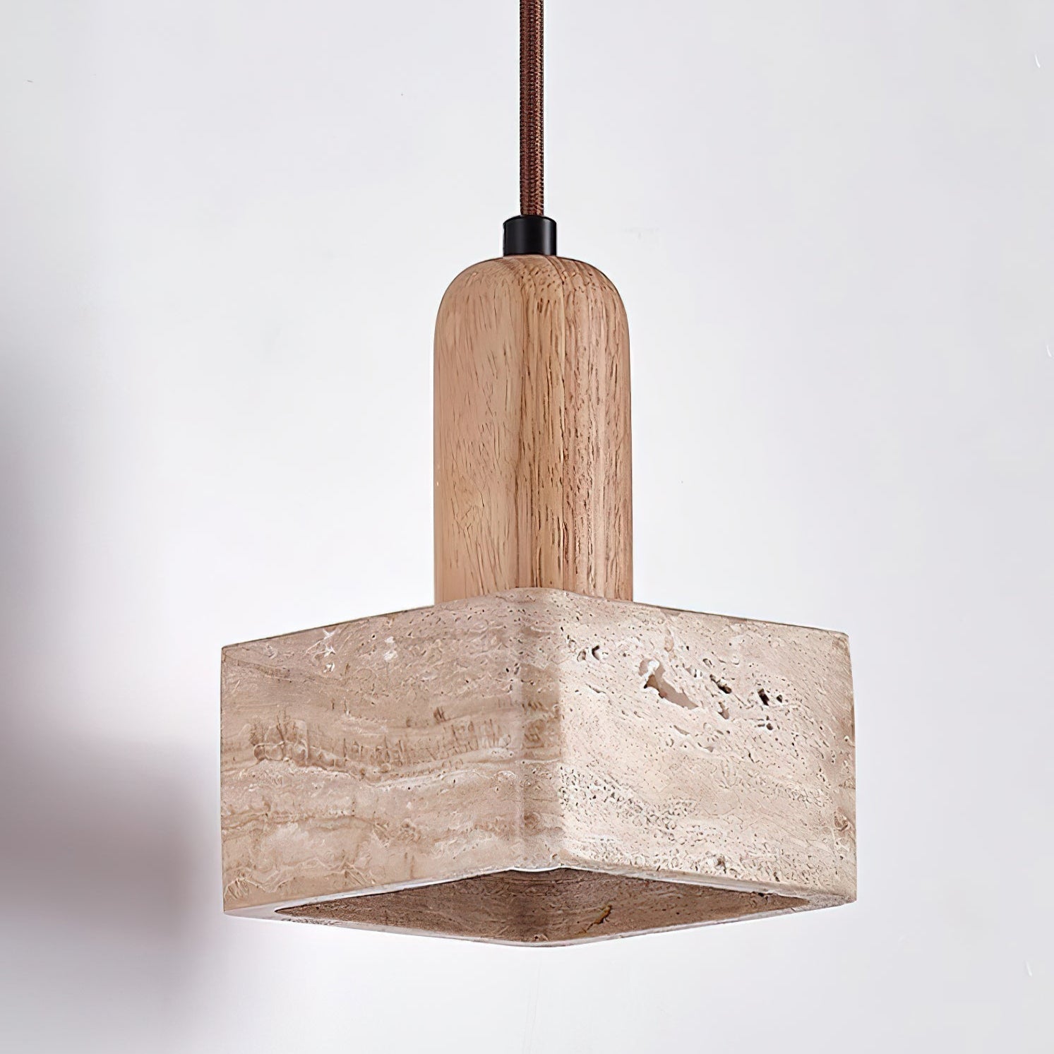Ritta  Square Travertine Pendant Light