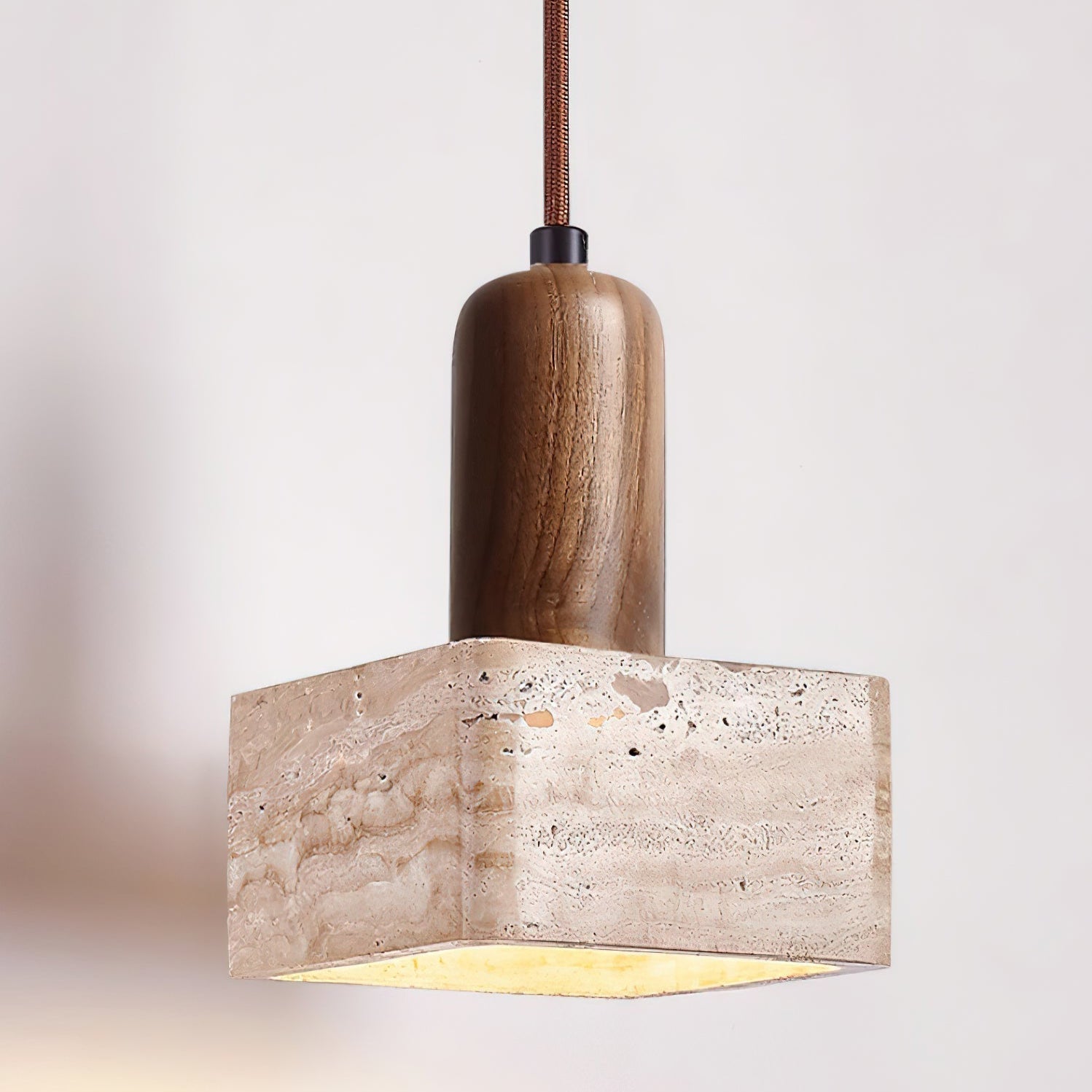 Ritta  Square Travertine Pendant Light