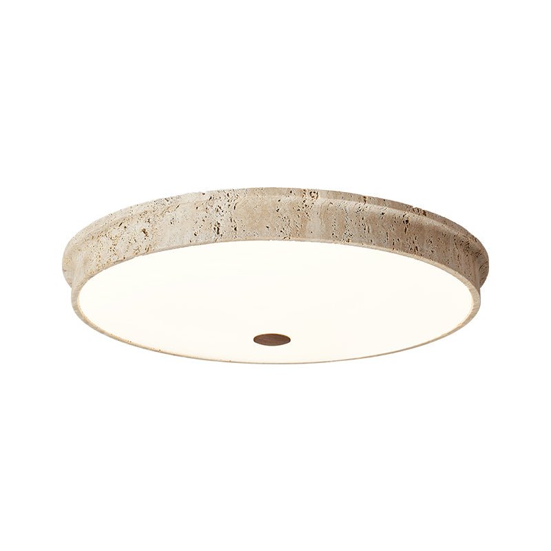 Kira Disc Yellow Travertine Ceiling Lamp-Neutral Decor