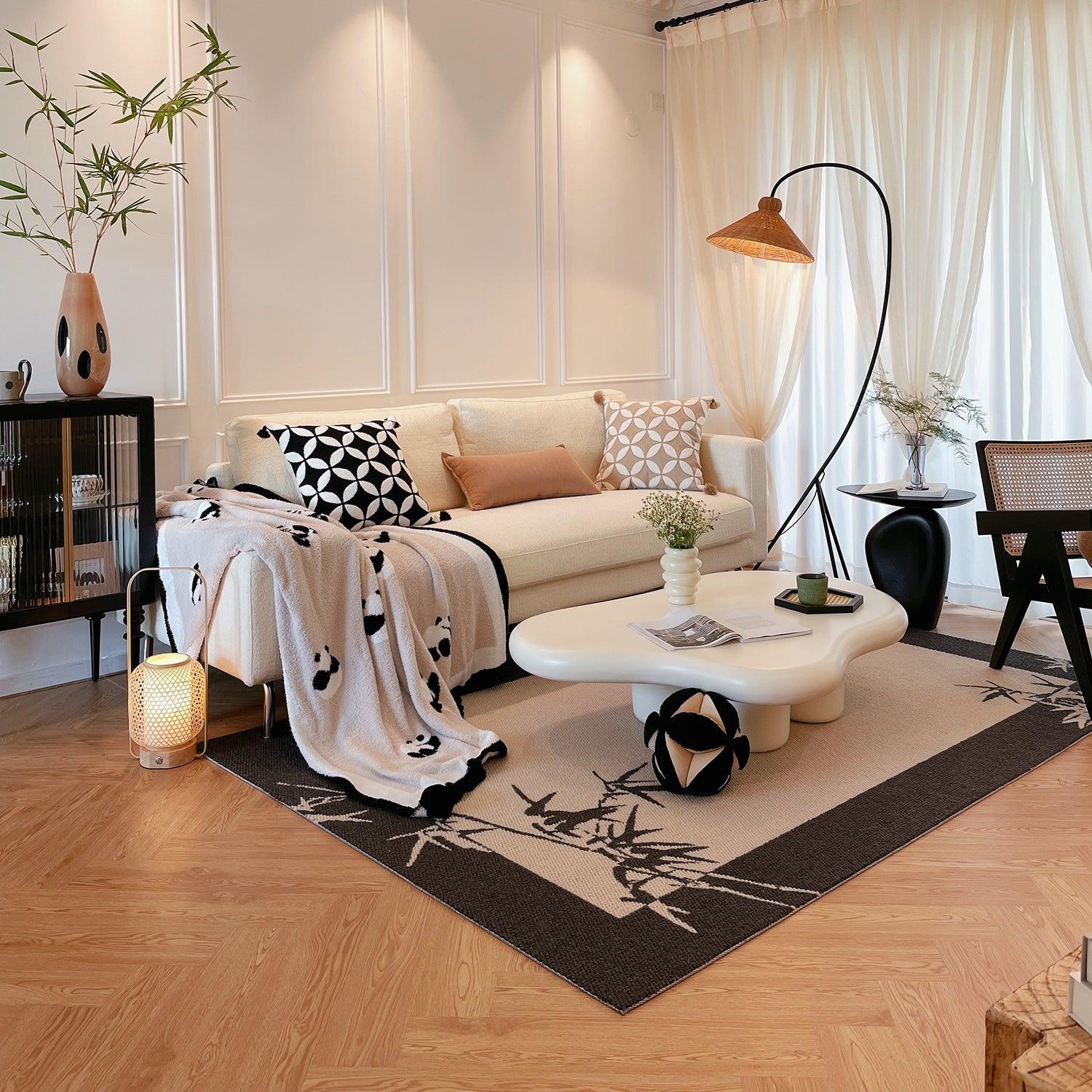 Sombrero Rattan Arc Floor Lamp-Neutral Decor