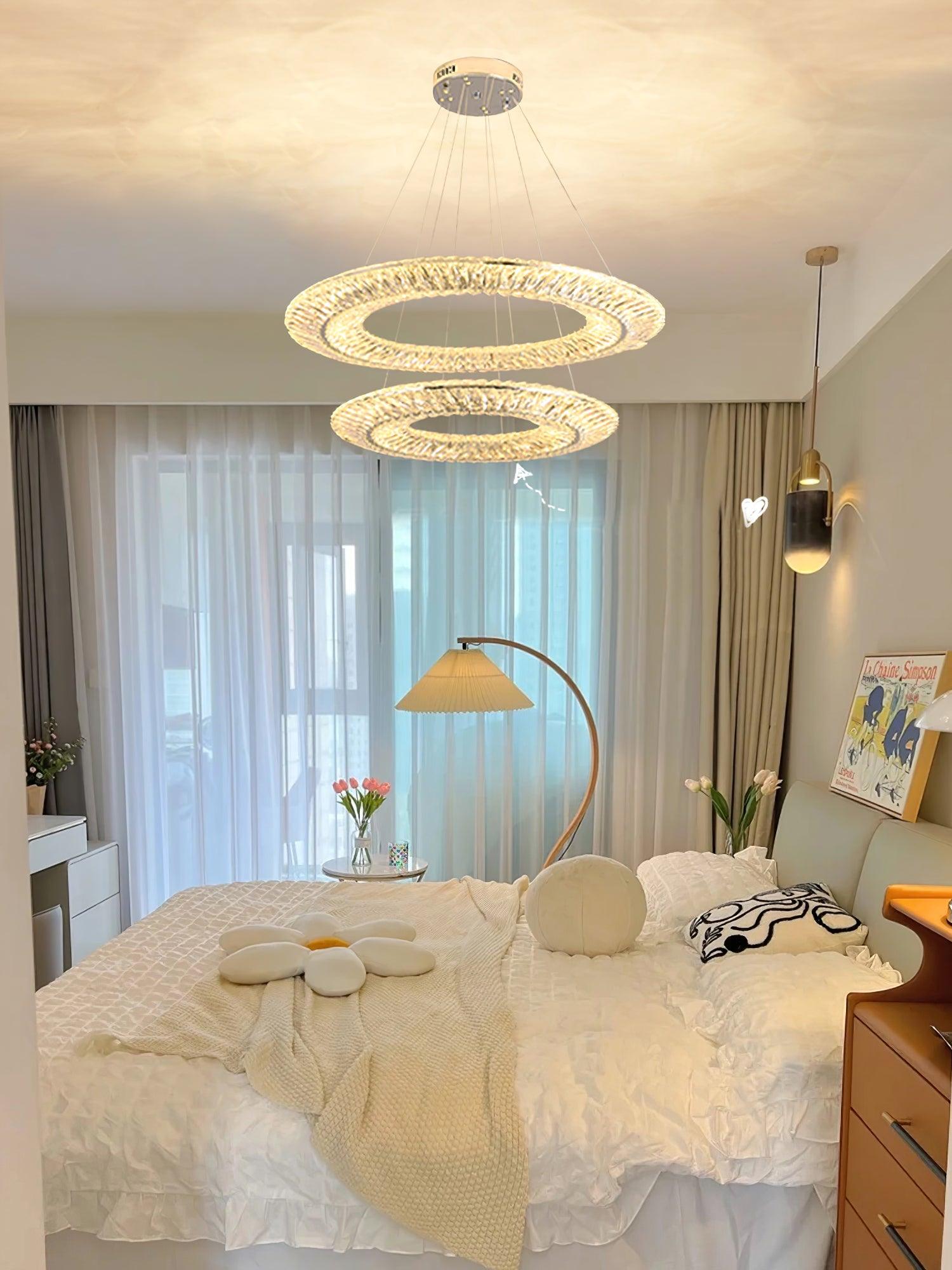 Tev Chandelier Geometric Crystal LED Elegant-Neutral Decor