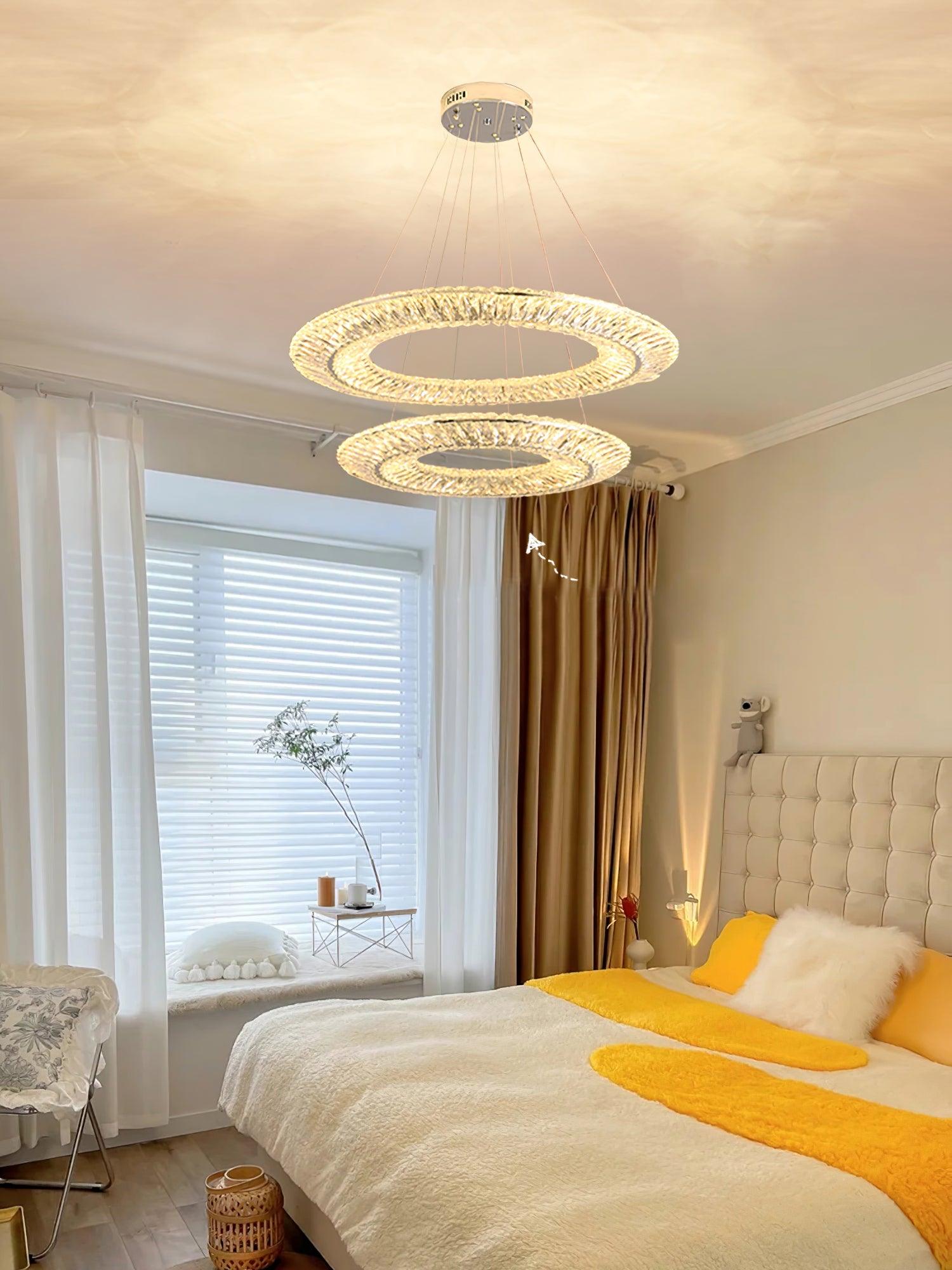 Tev Chandelier Geometric Crystal LED Elegant-Neutral Decor