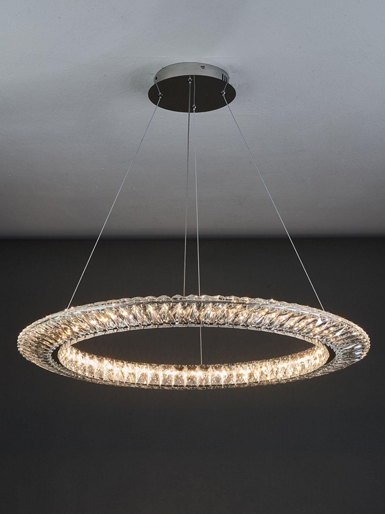 Tev Chandelier Geometric Crystal LED Elegant-Neutral Decor