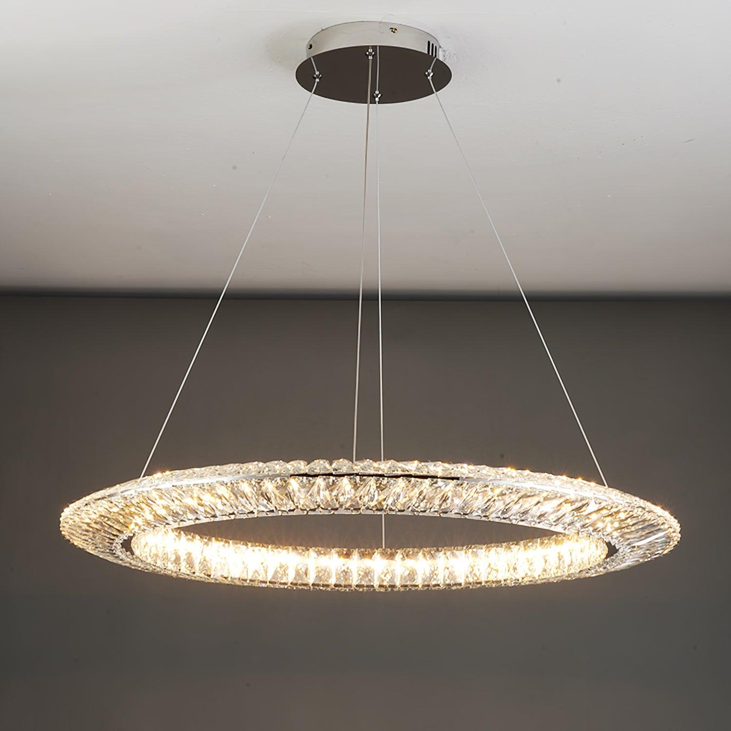 Tev Chandelier Geometric Crystal LED Elegant-Neutral Decor