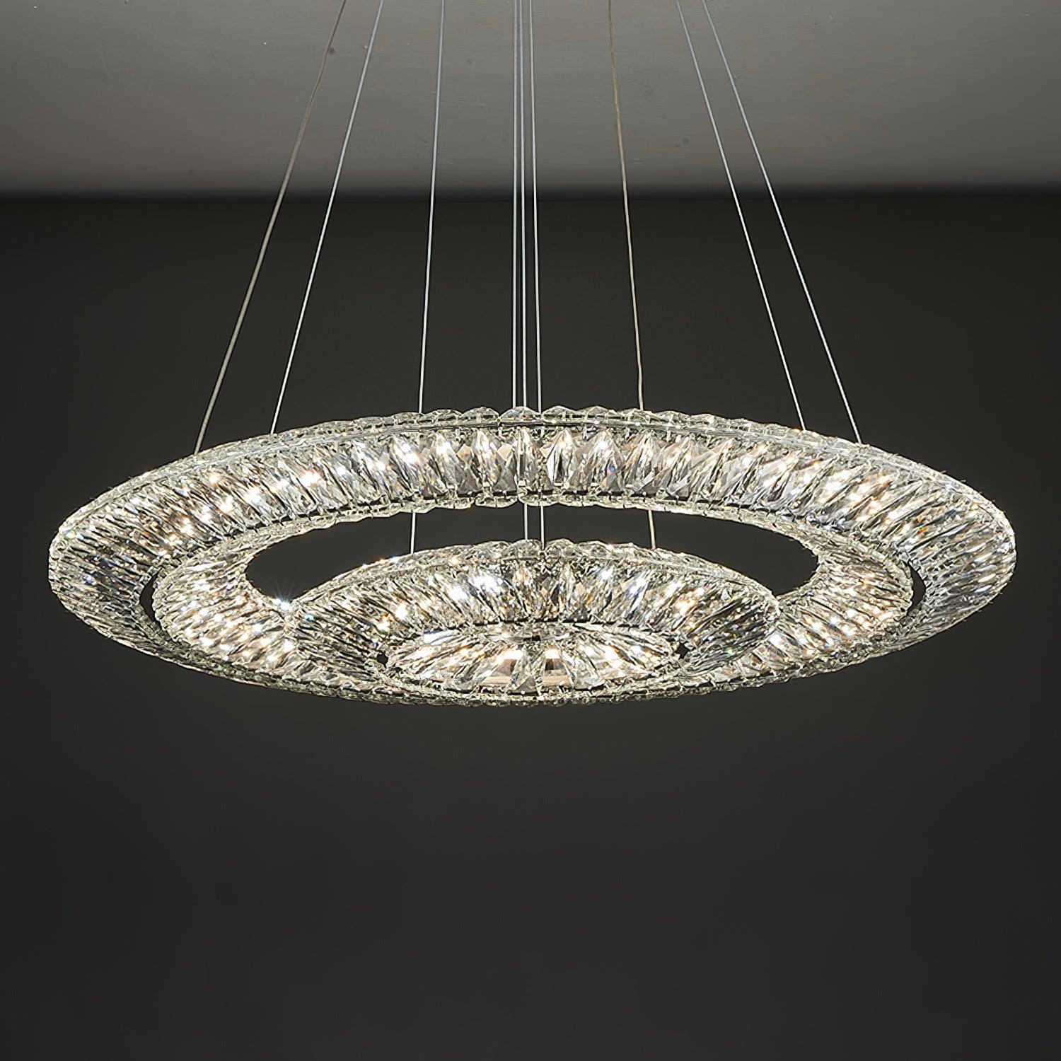 Tev Chandelier Geometric Crystal LED Elegant-Neutral Decor
