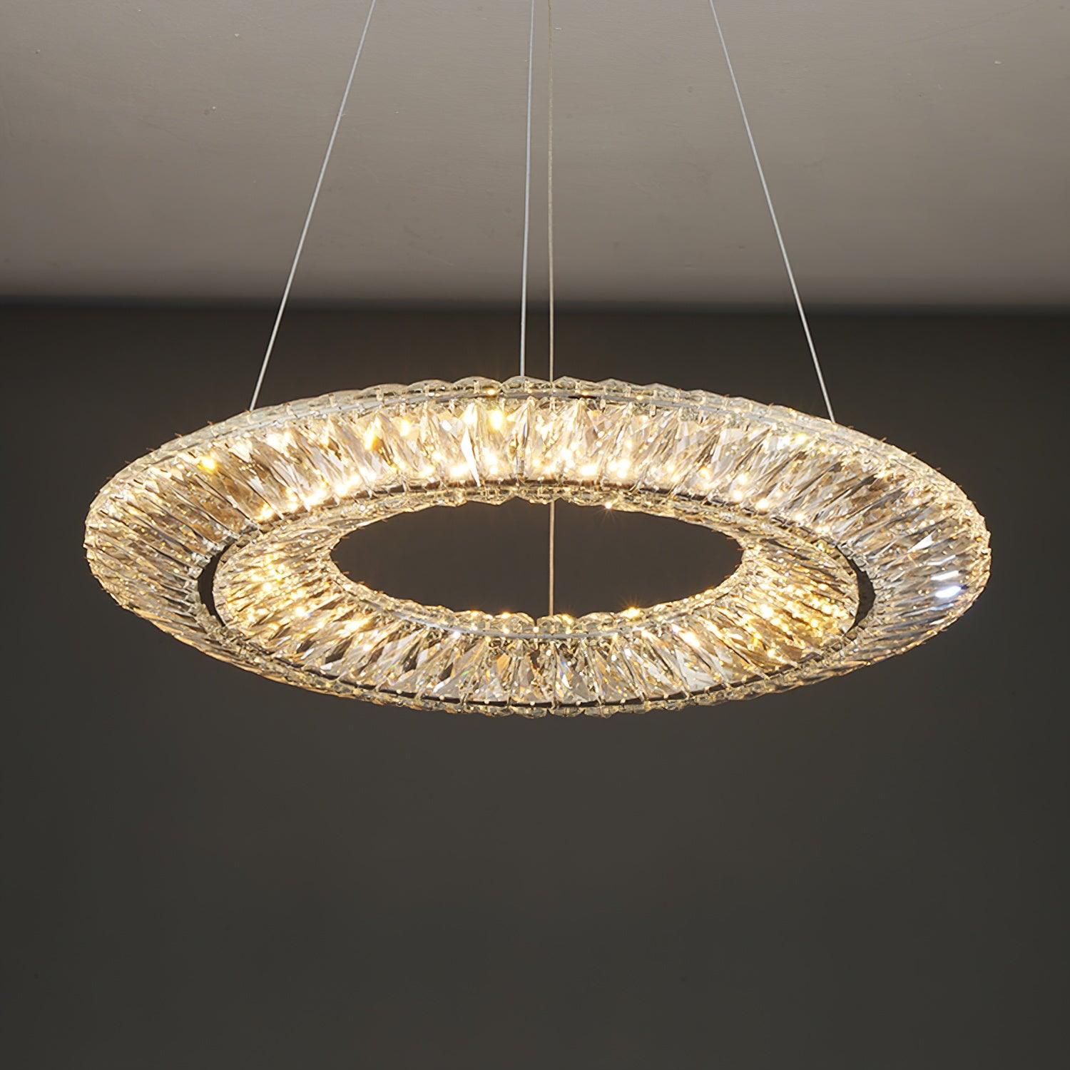 Tev Chandelier Geometric Crystal LED Elegant-Neutral Decor