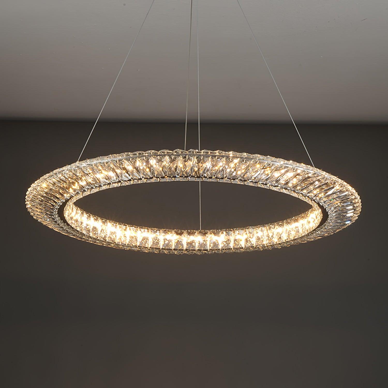 Tev Chandelier Geometric Crystal LED Elegant-Neutral Decor