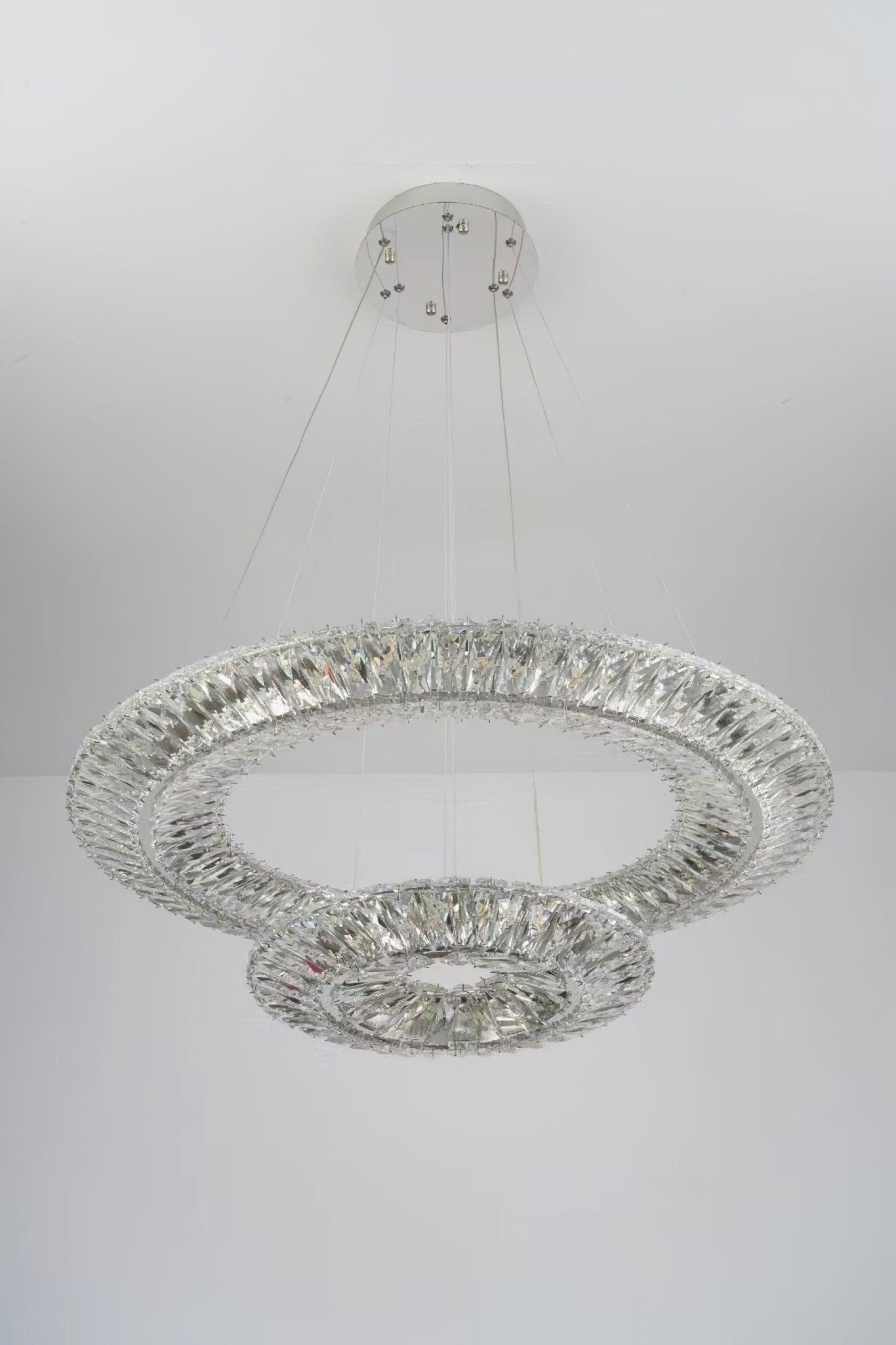 Tev Chandelier Geometric Crystal LED Elegant-Neutral Decor